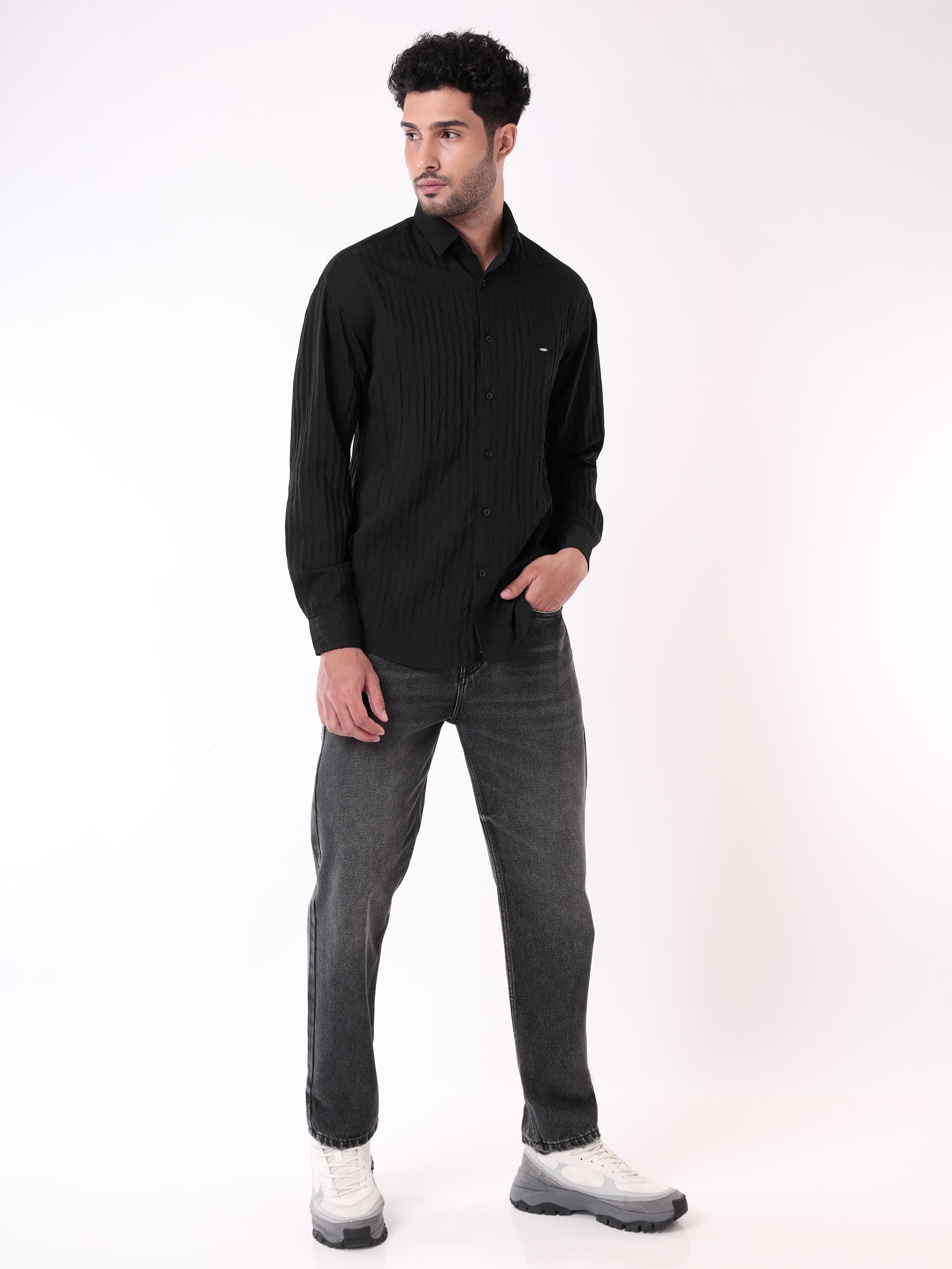 Full Sleeves Casual Shirt for Men - Black