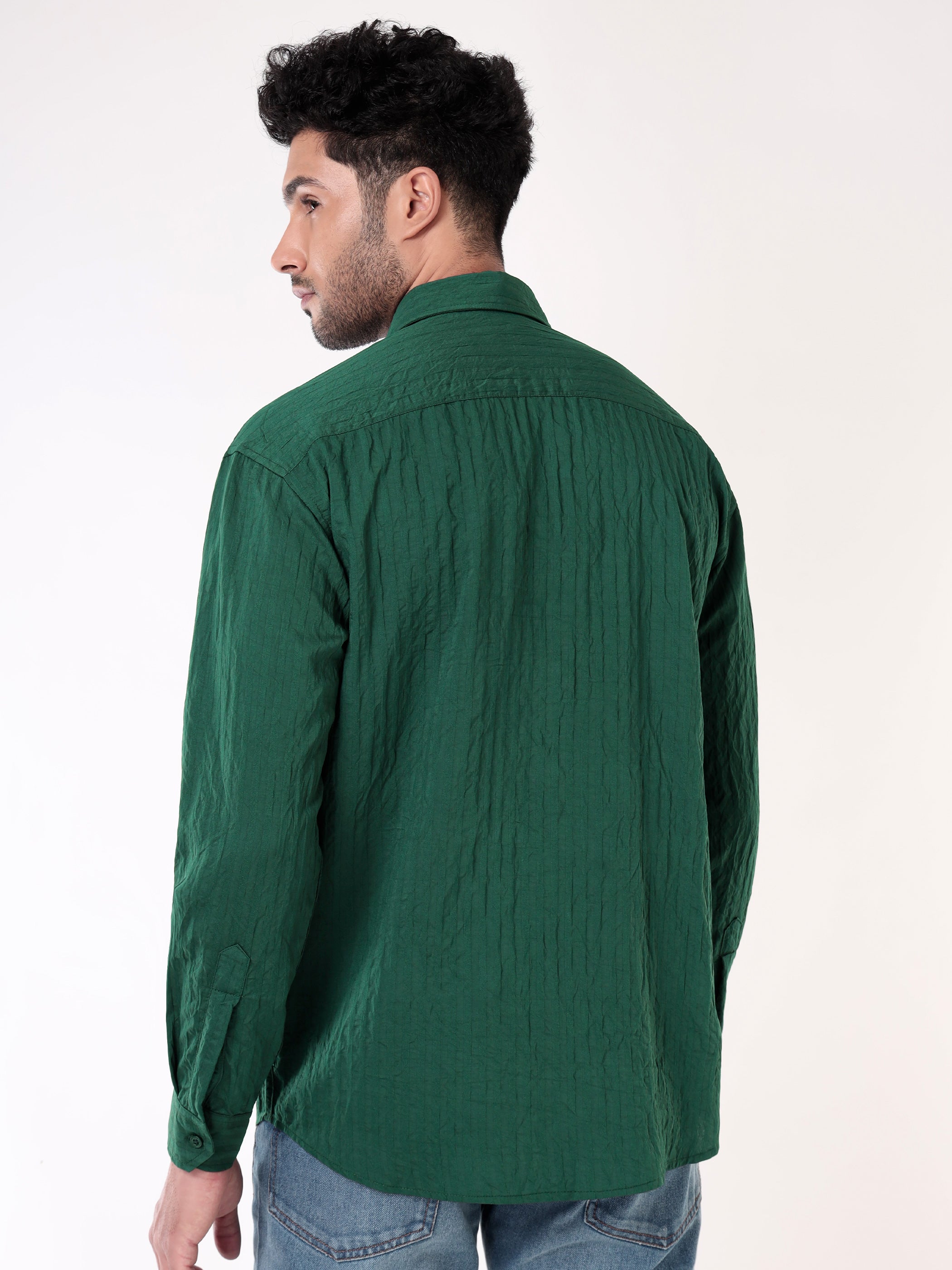 Full Sleeves Casual Shirt for Men - Lush Green