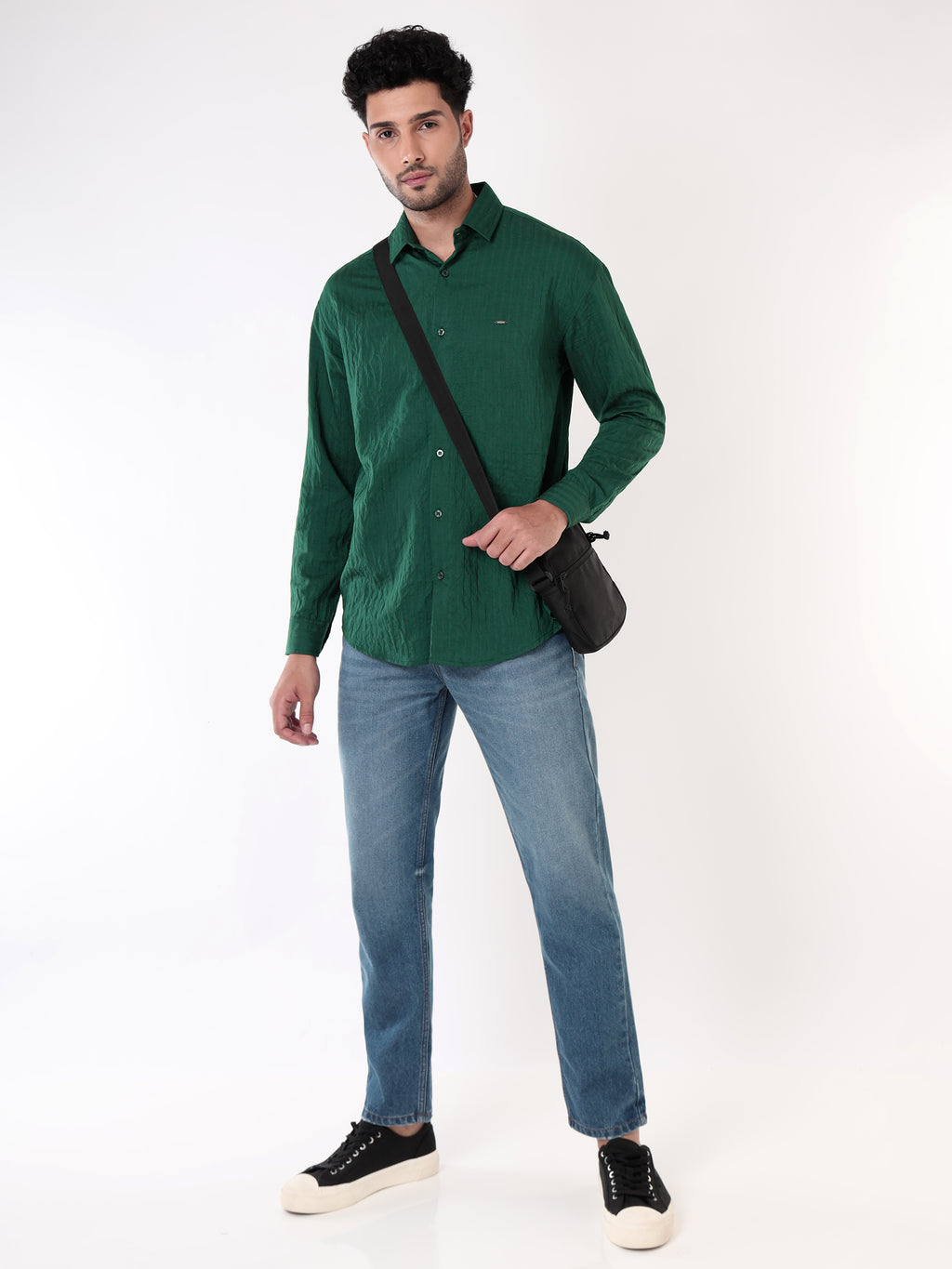 Full Sleeves Casual Shirt for Men - Lush Green