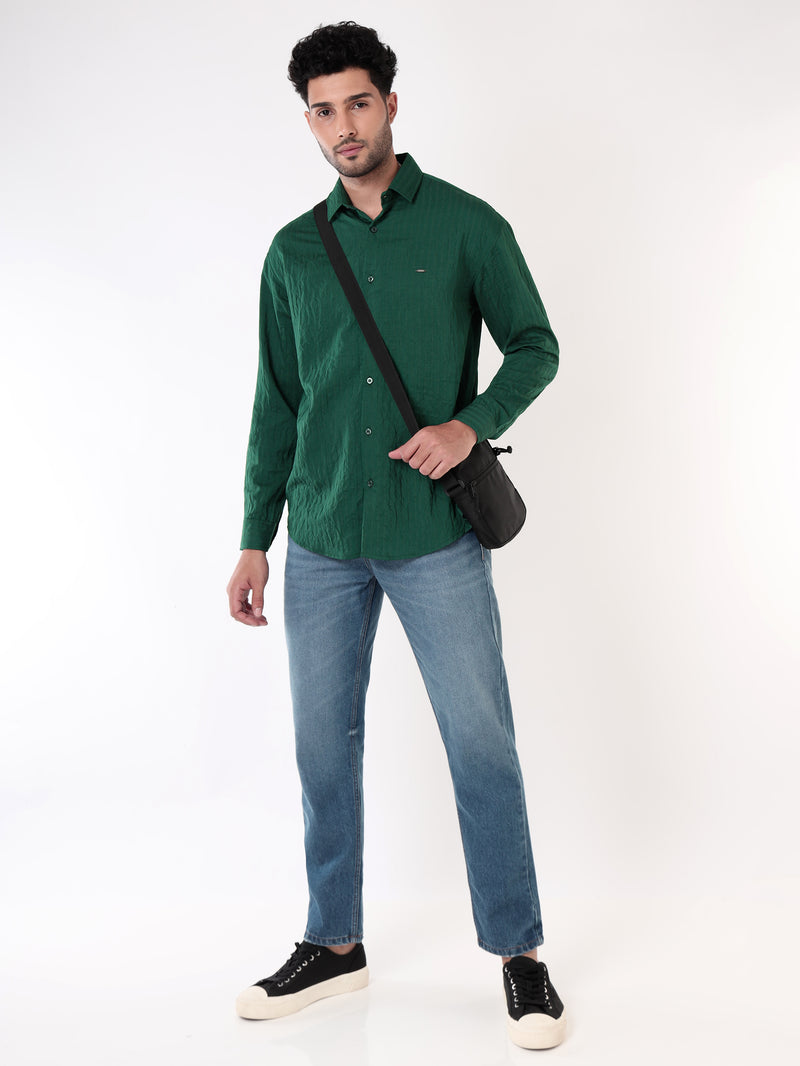 Full Sleeves Casual Shirt for Men - Lush Green