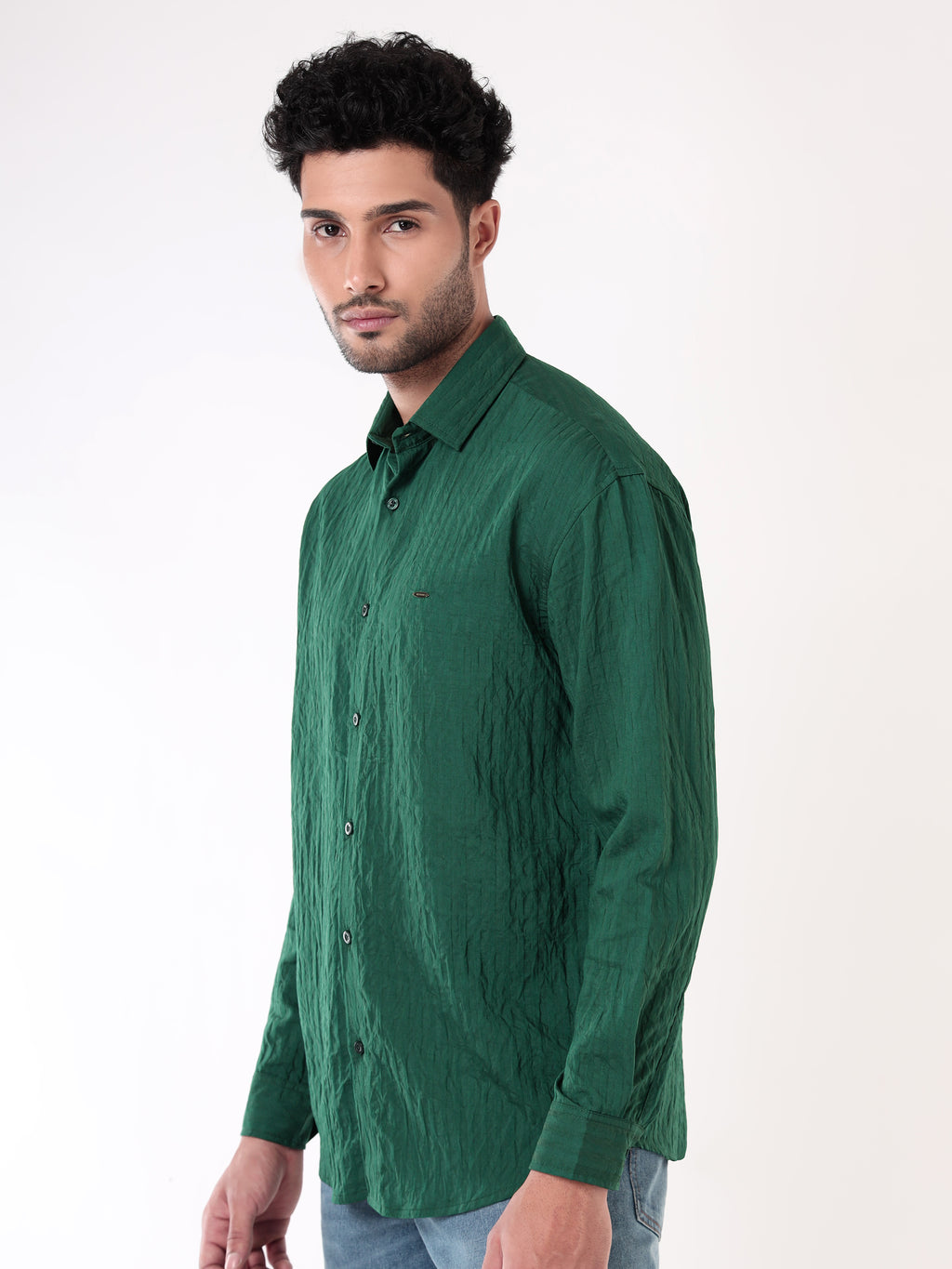 Full Sleeves Casual Shirt for Men - Lush Green