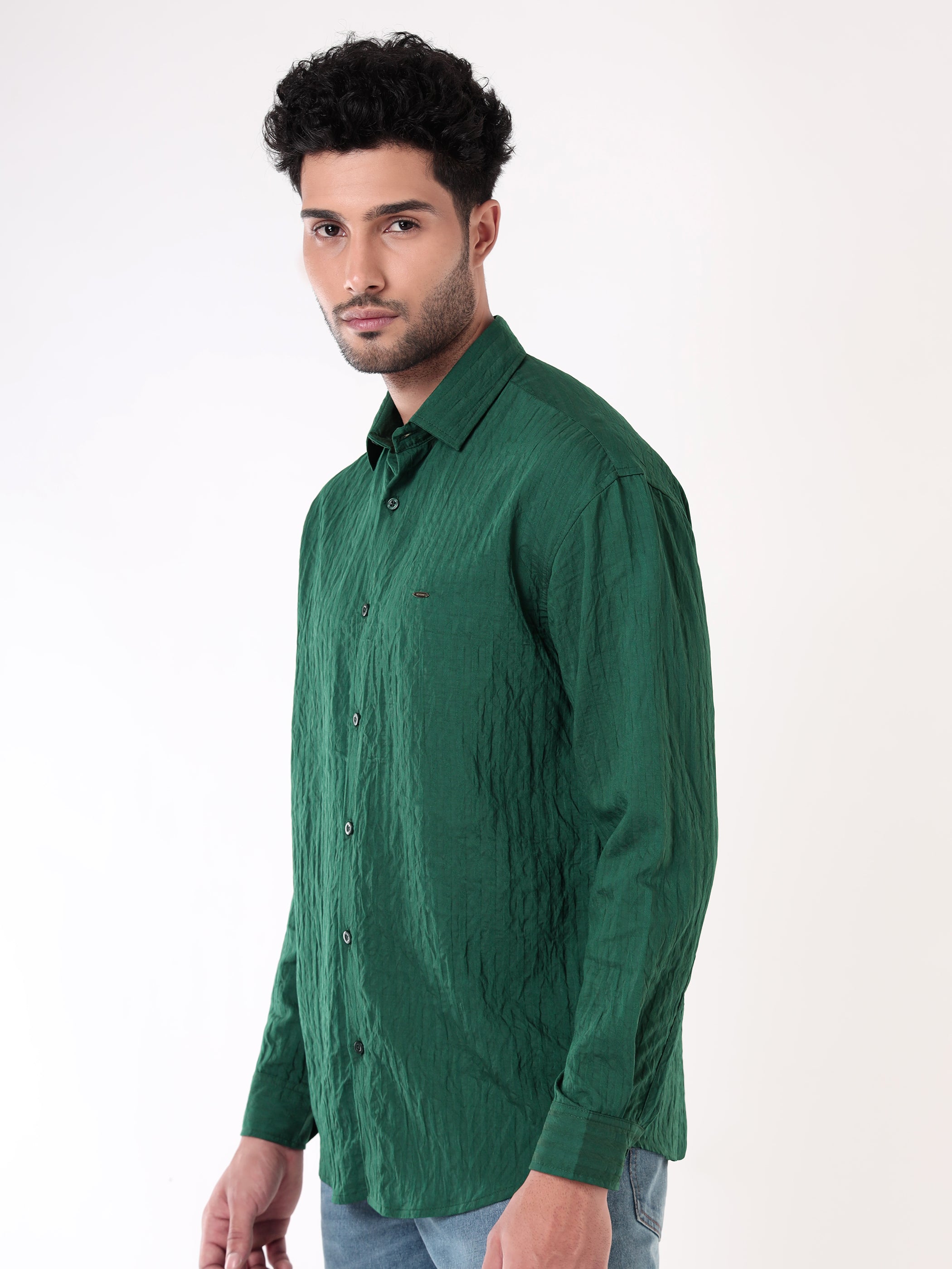 Full Sleeves Casual Shirt for Men - Lush Green