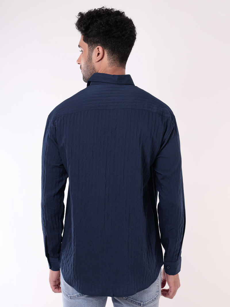 Full Sleeves Casual Shirt for Men - Navy Blue