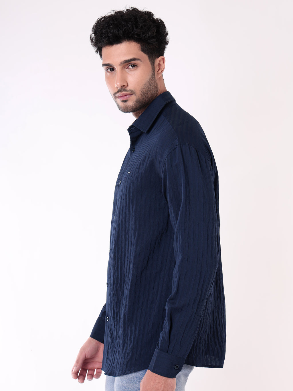 Full Sleeves Casual Shirt for Men - Navy Blue