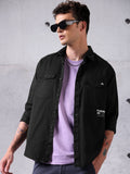 Cotton Twill Shirt for Men - Black