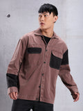 Cut and Sew Shirt for Men - Mauve