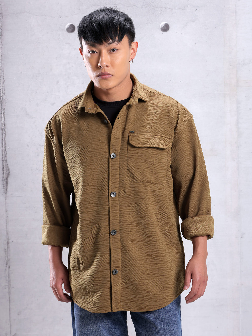 Textured Shirt - Brown
