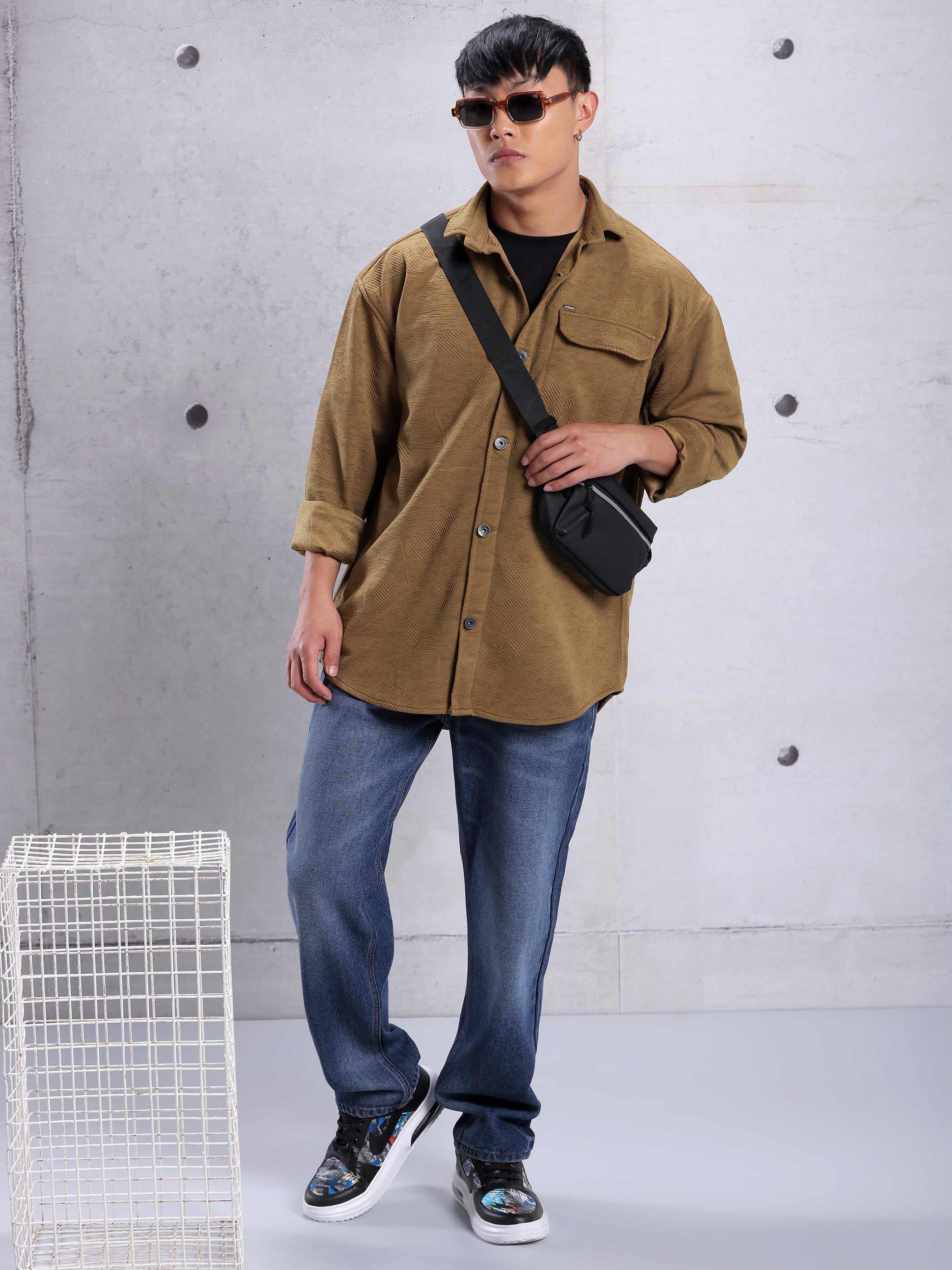 Textured Shirt - Brown