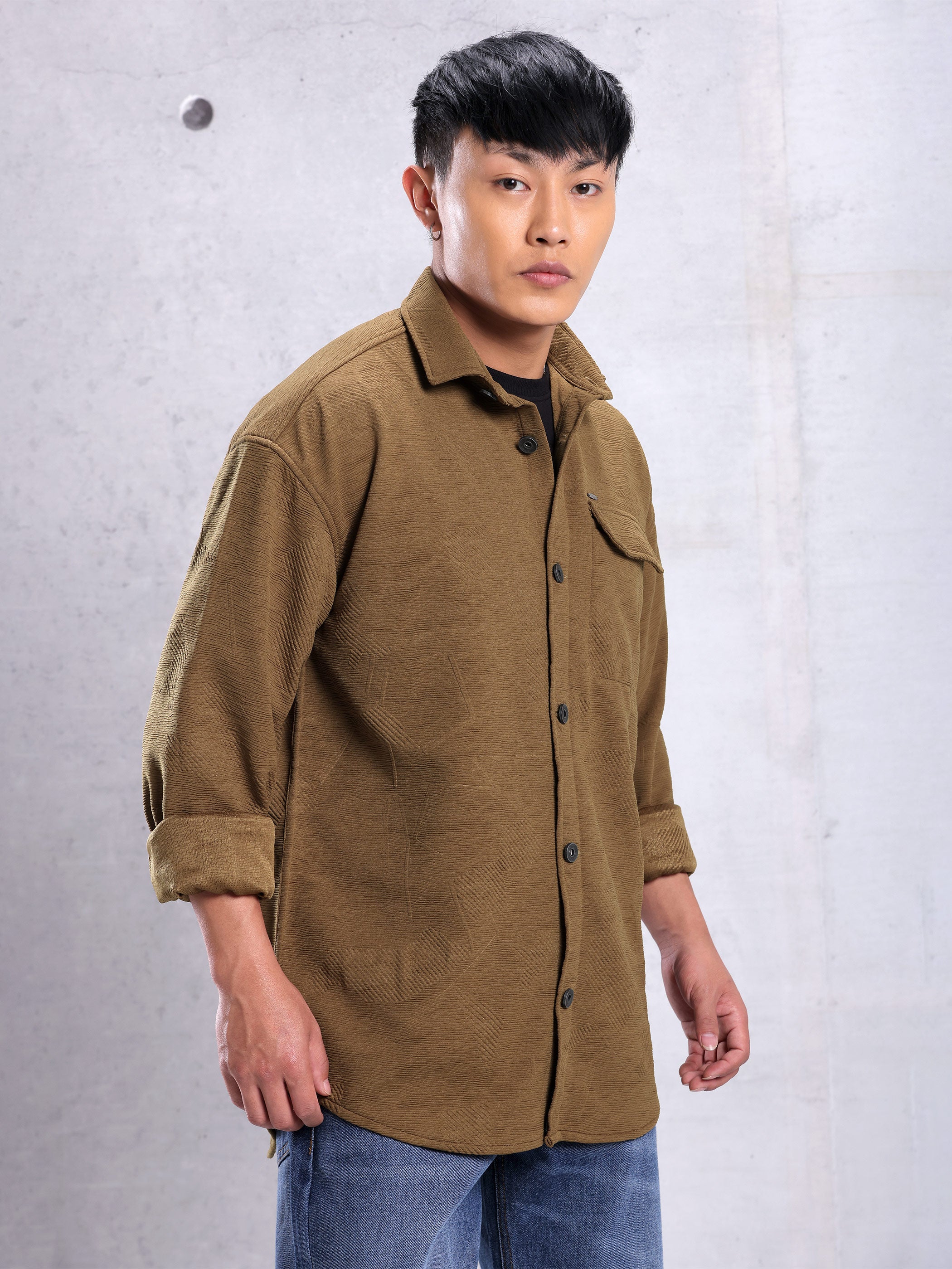 Textured Shirt - Brown