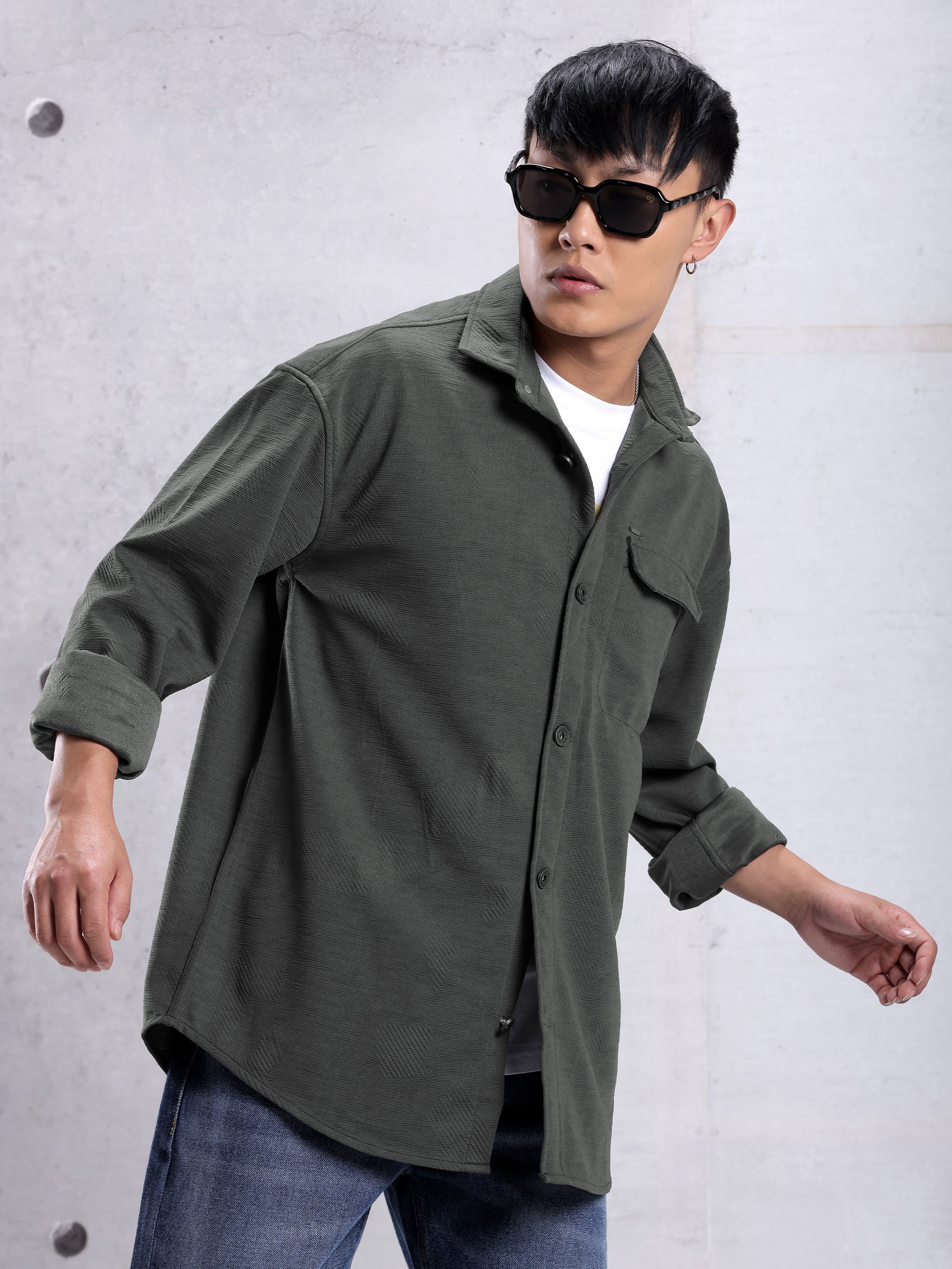 Textured Shirt - Dark Grey