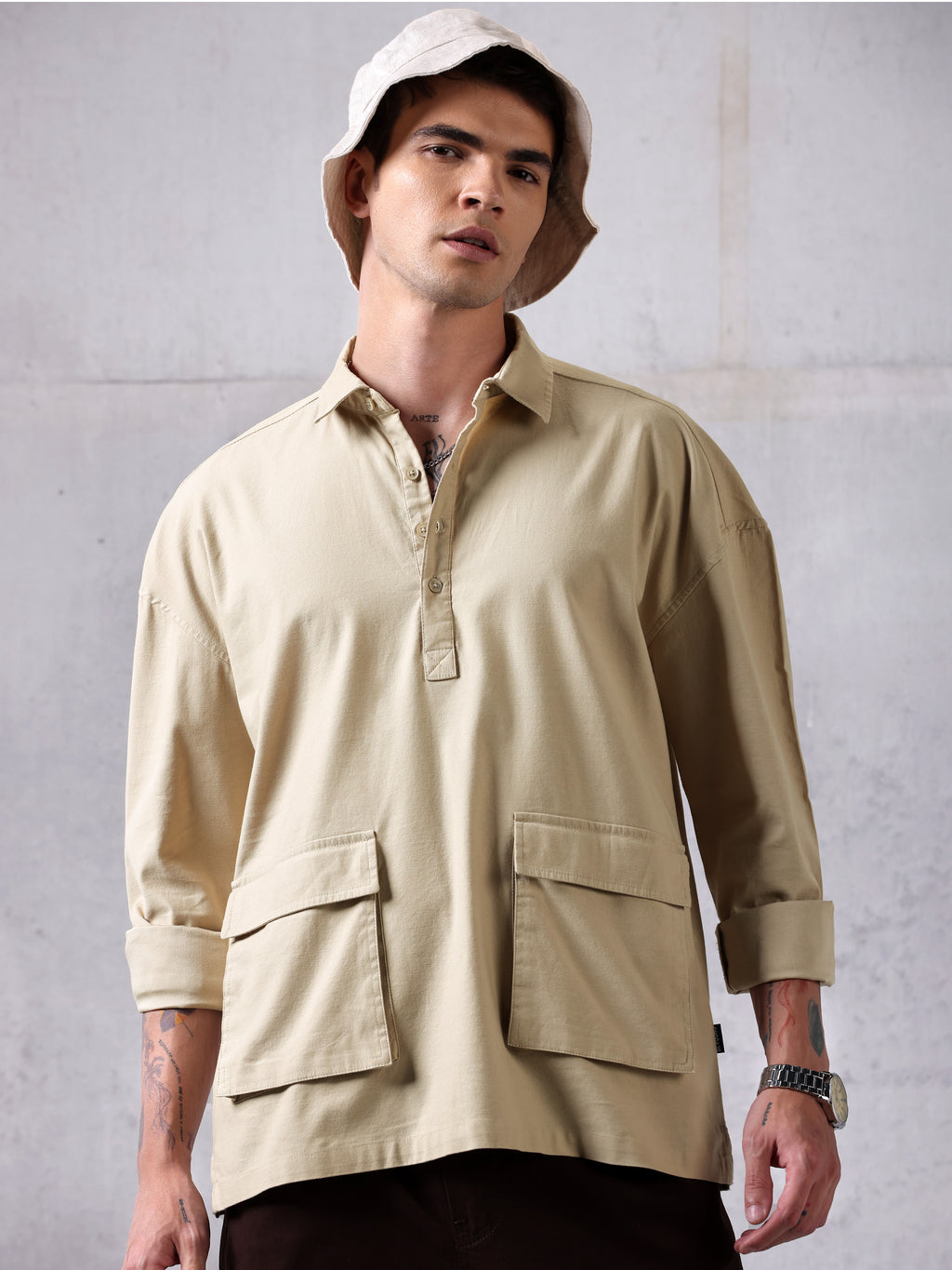 Oversized Shirt - Beige