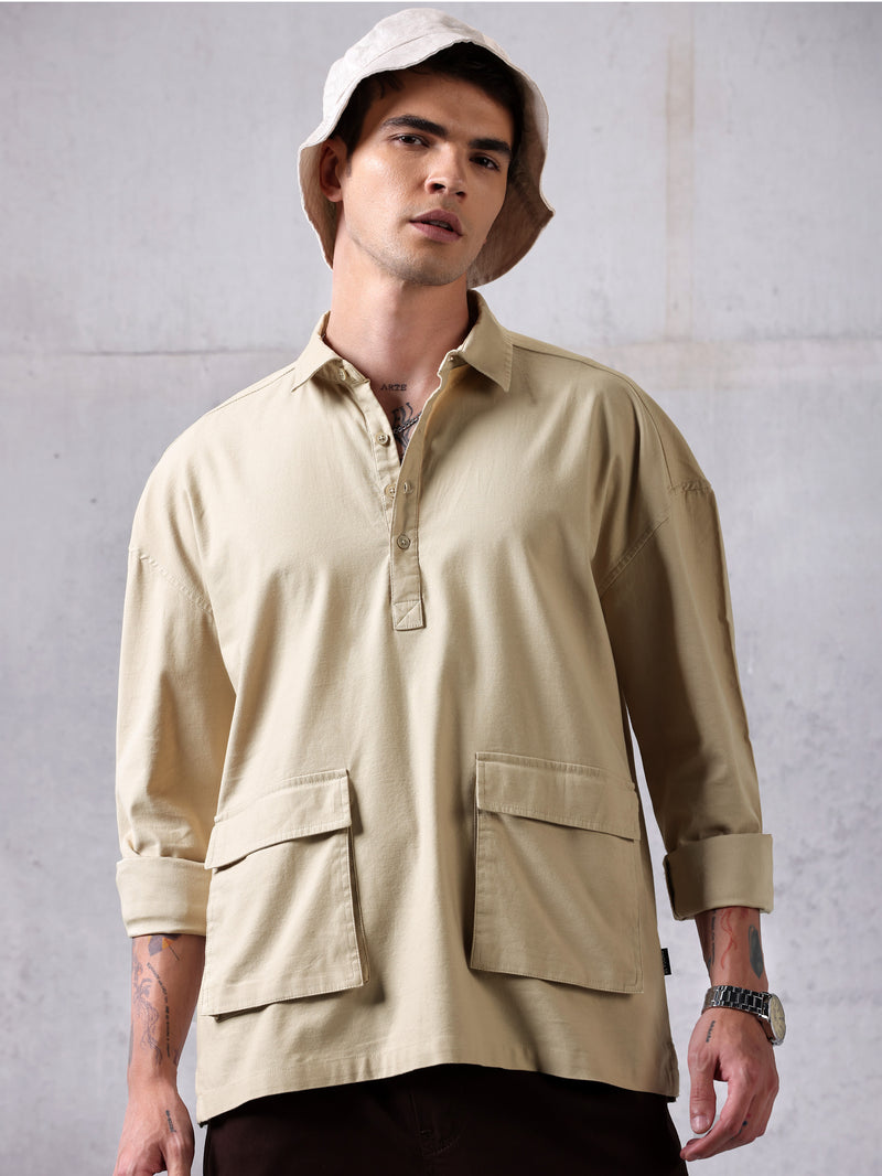 Oversized Shirt - Beige