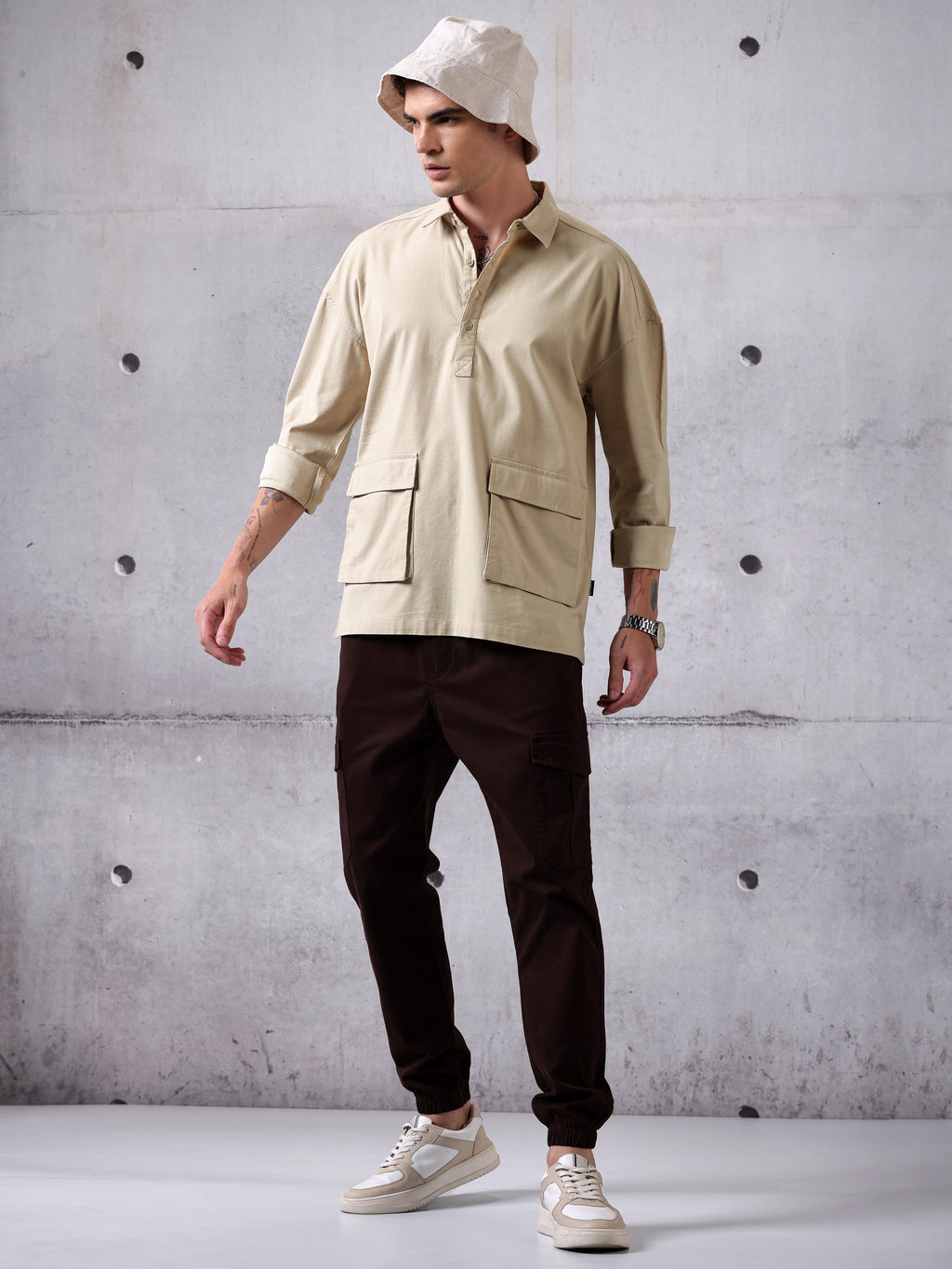 Oversized Shirt - Beige