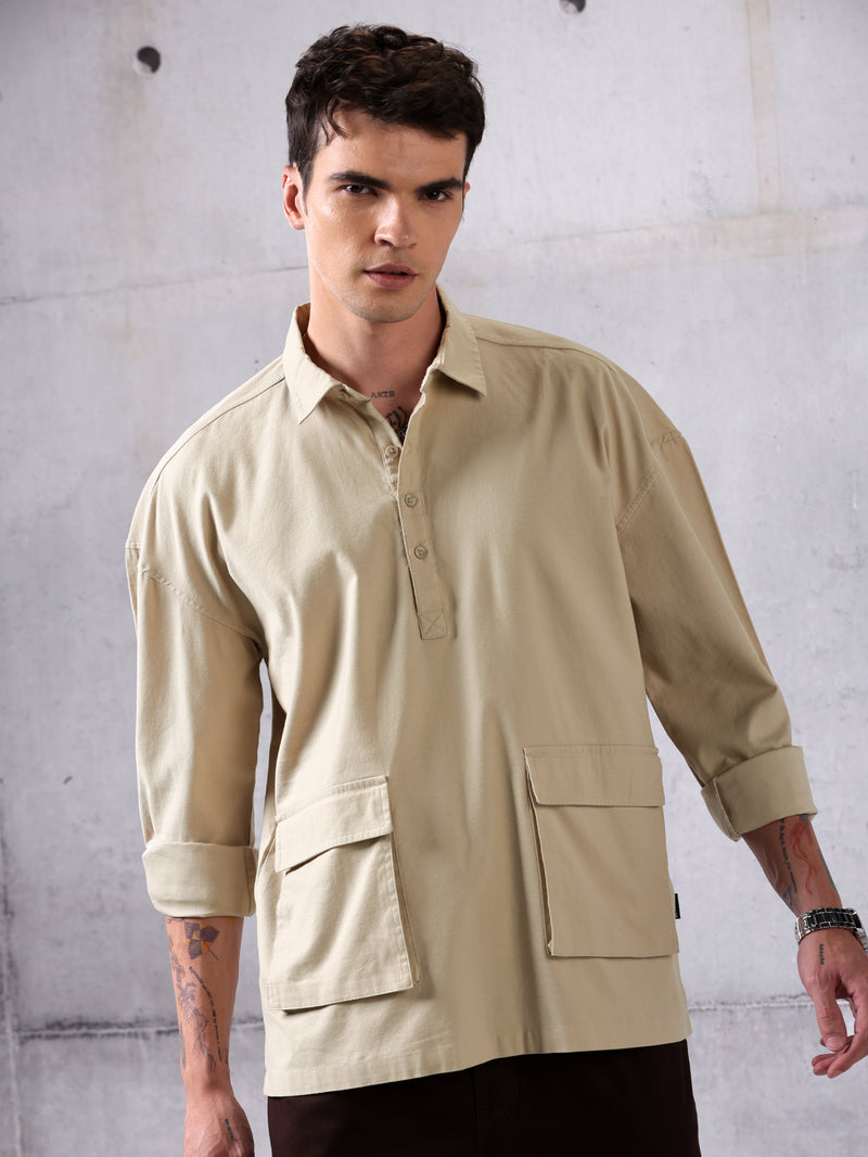 Oversized Shirt - Beige