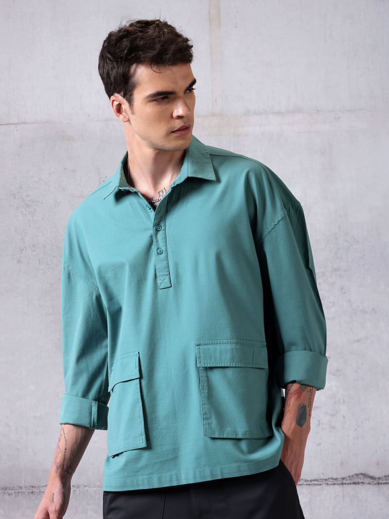 Oversized Shirt - Beach Blue