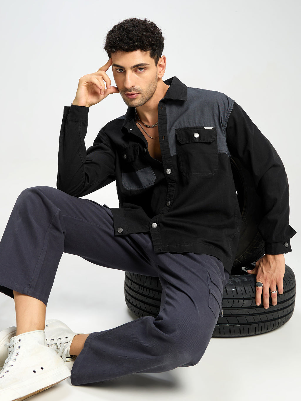 Denim Shacket for Men