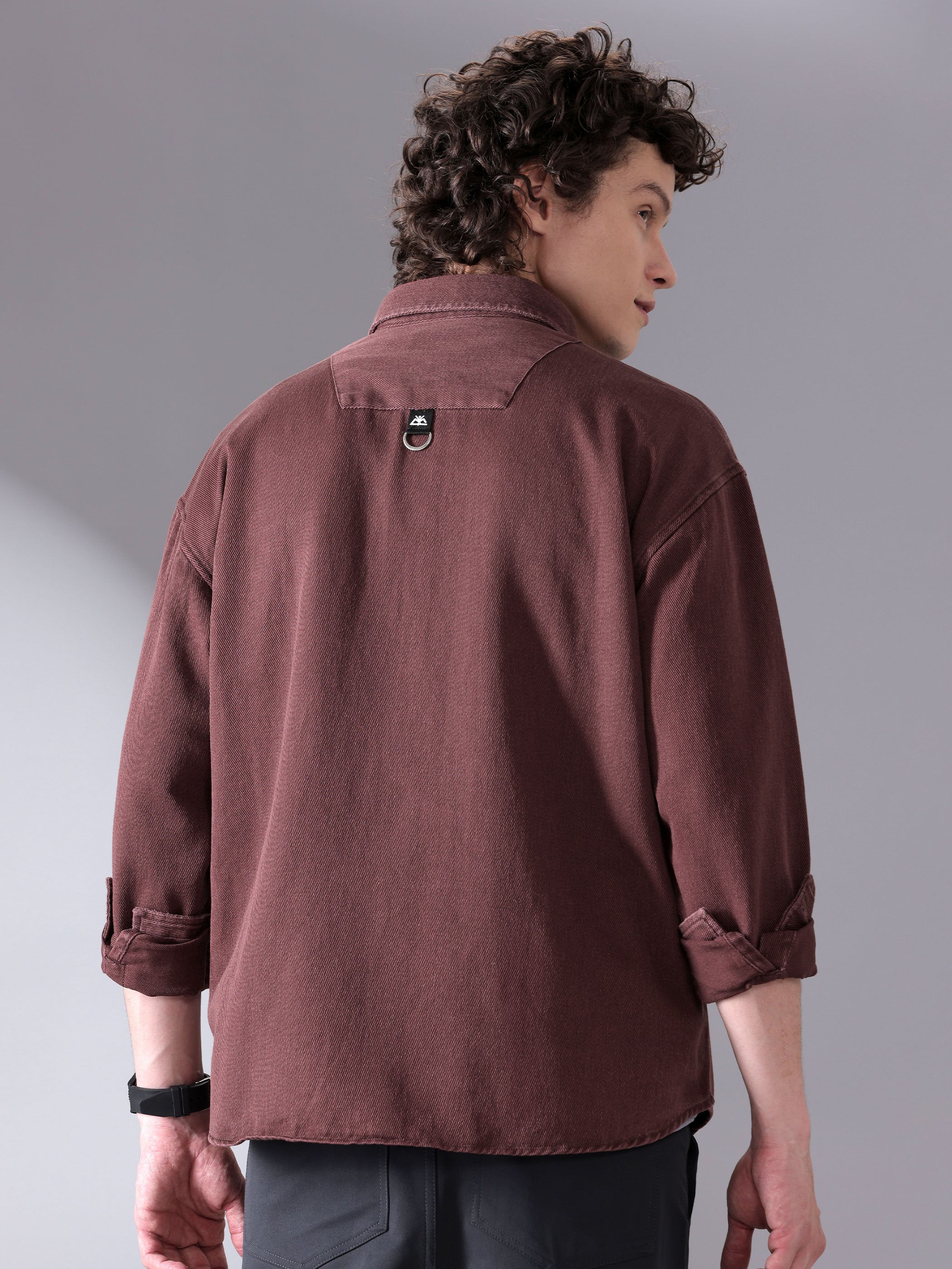 Over Dyed Shirt For Men - French Wine