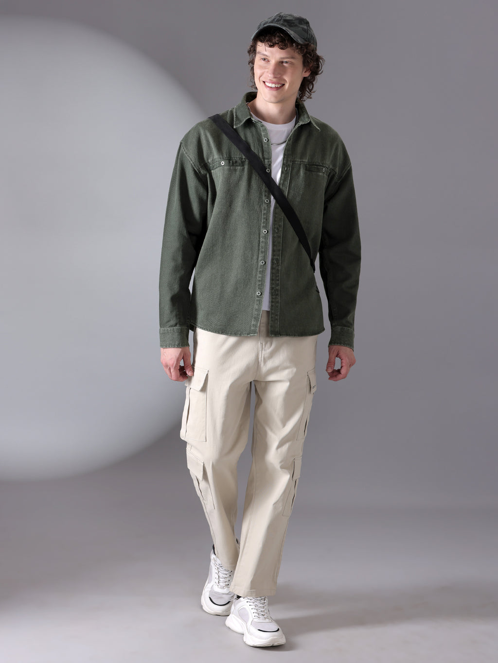 Over Dyed Shirt For Men - Deep Olive
