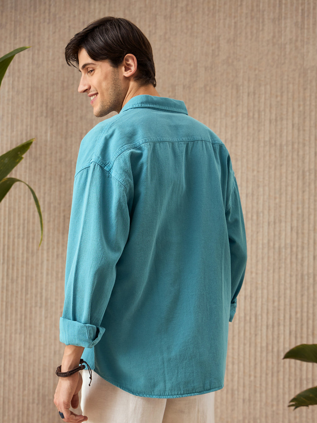 Over Dyed Shirt For Men - Pacific Blue