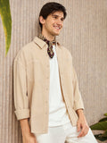 Over Dyed Shirt For Men - Beige