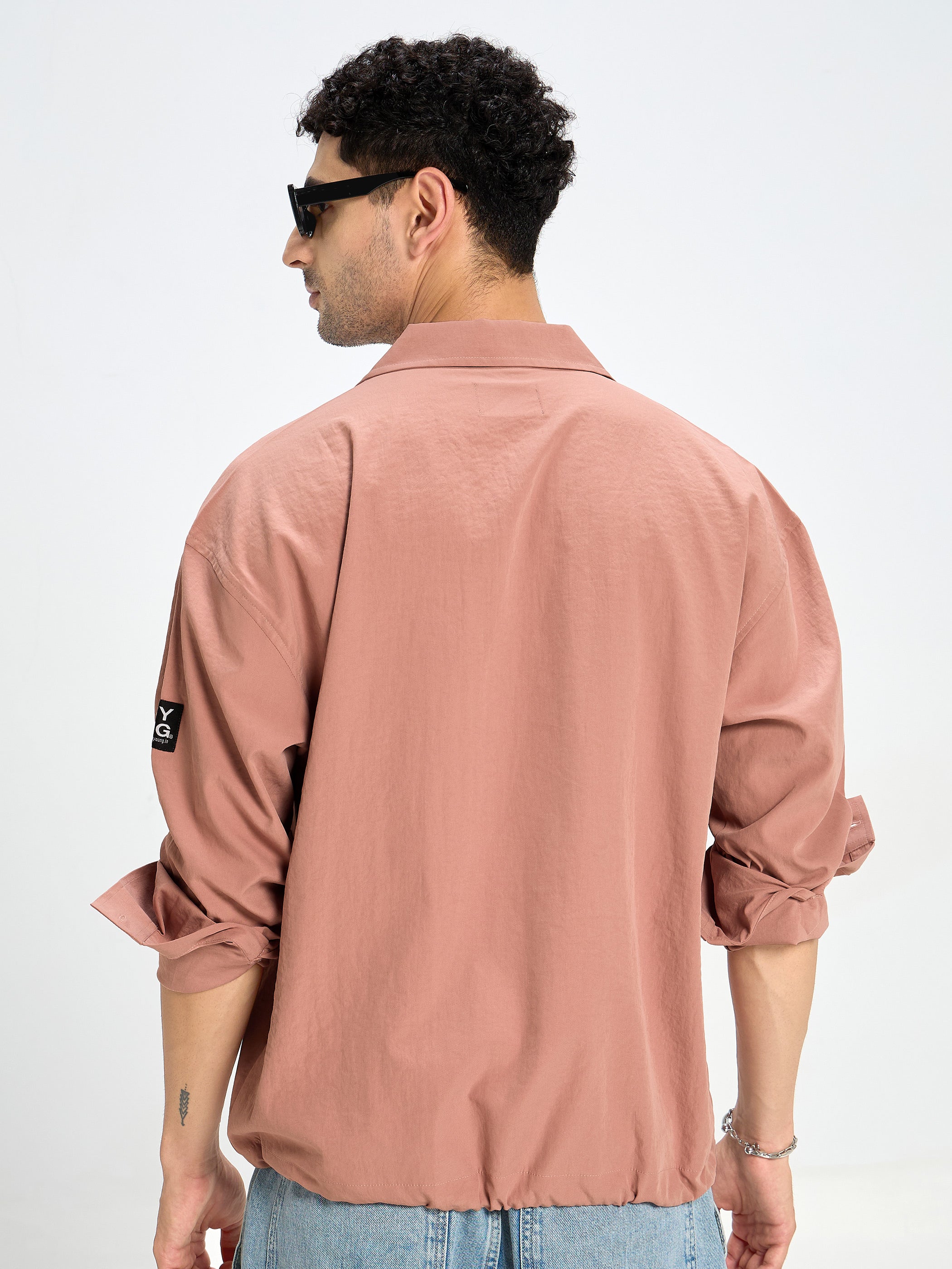 Men Relaxed Fit Shirt with Flap Pockets
- Rose Pink