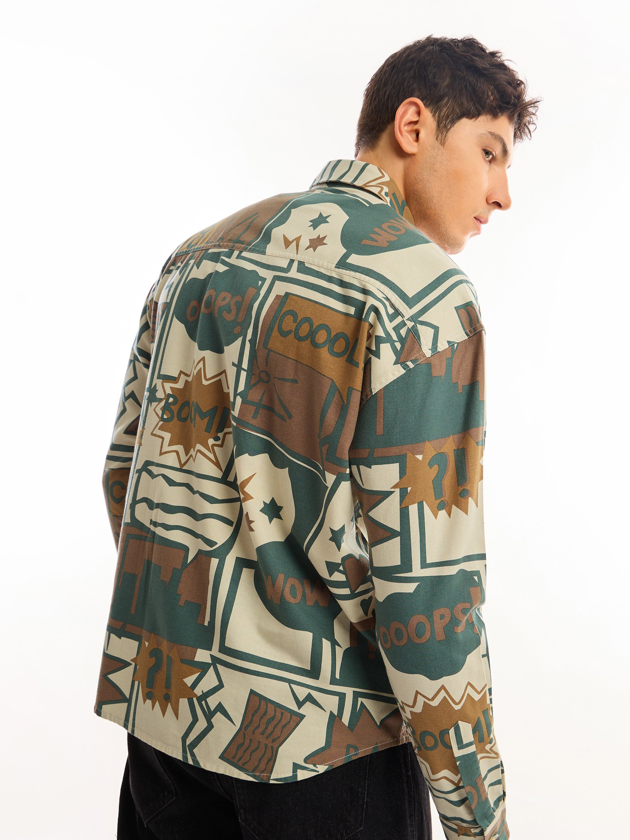 Printed Dual Pocket Overshirt
