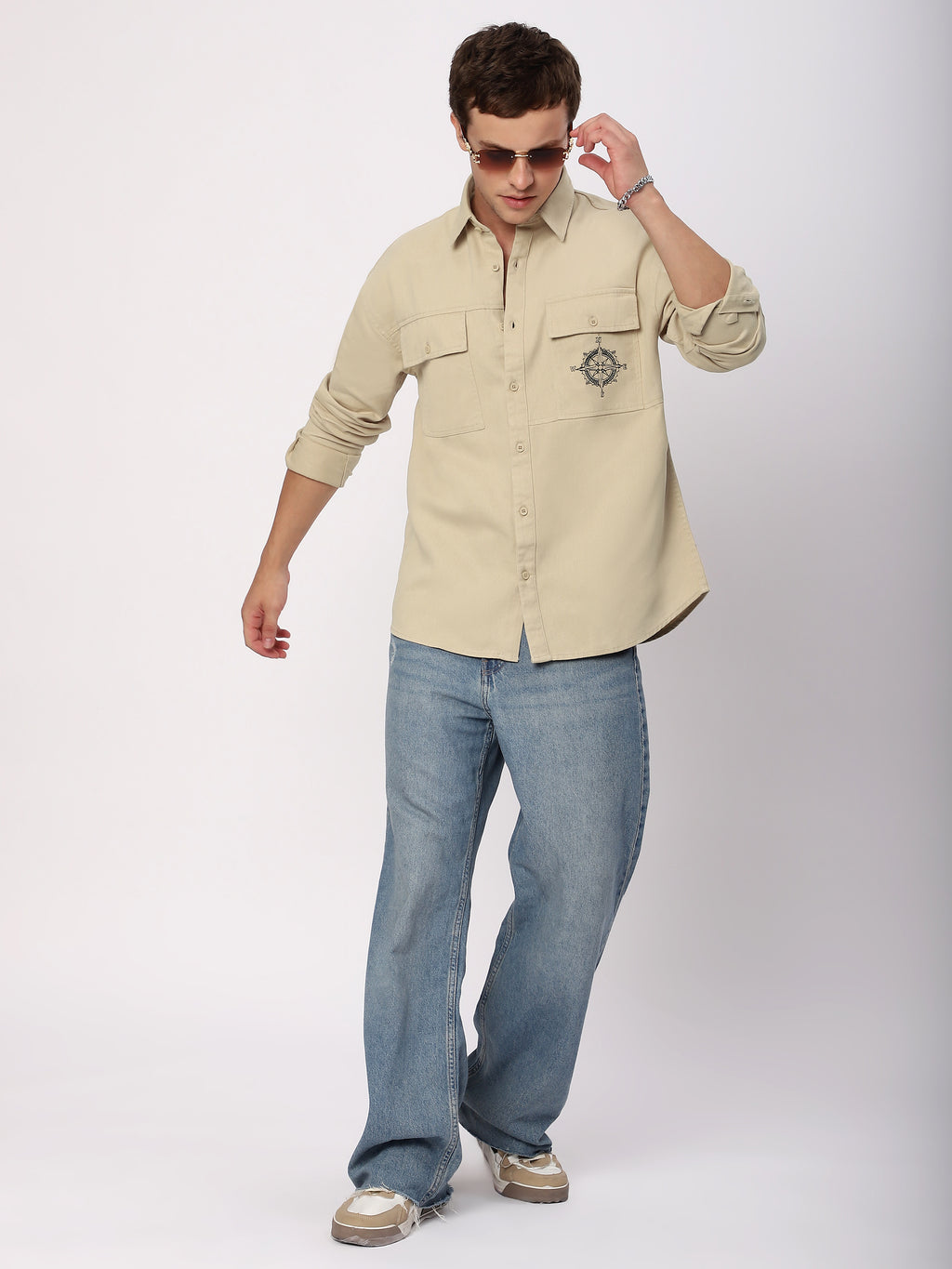Embroidered Pocket Shirt - Off White