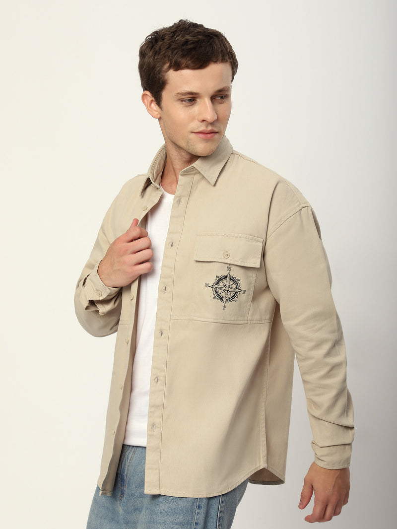 Embroidered Pocket Shirt - Off White