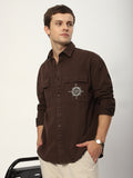 Embroidered Pocket Shirt - Brown