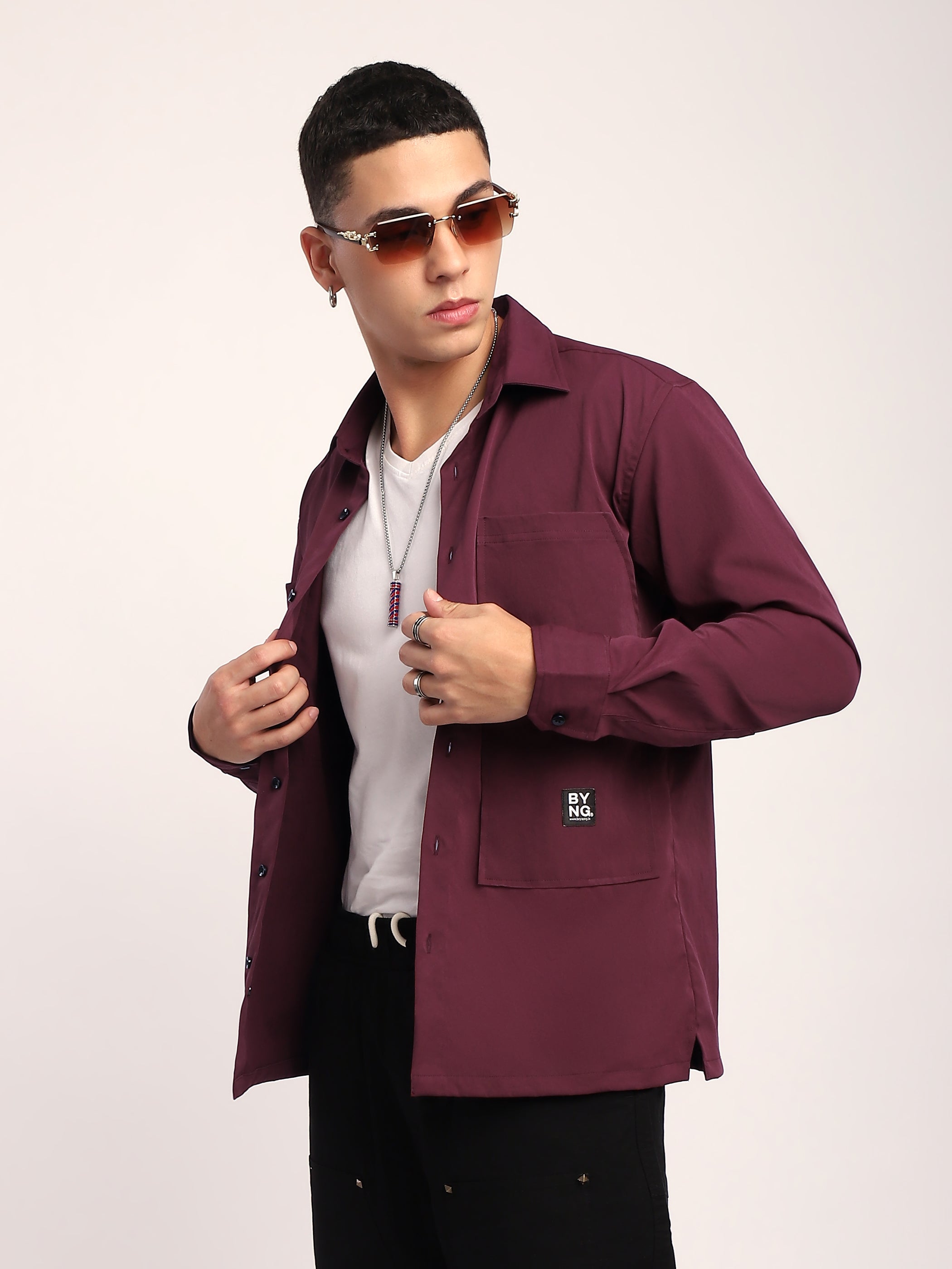 Angular Pocket Shirt - French Wine
