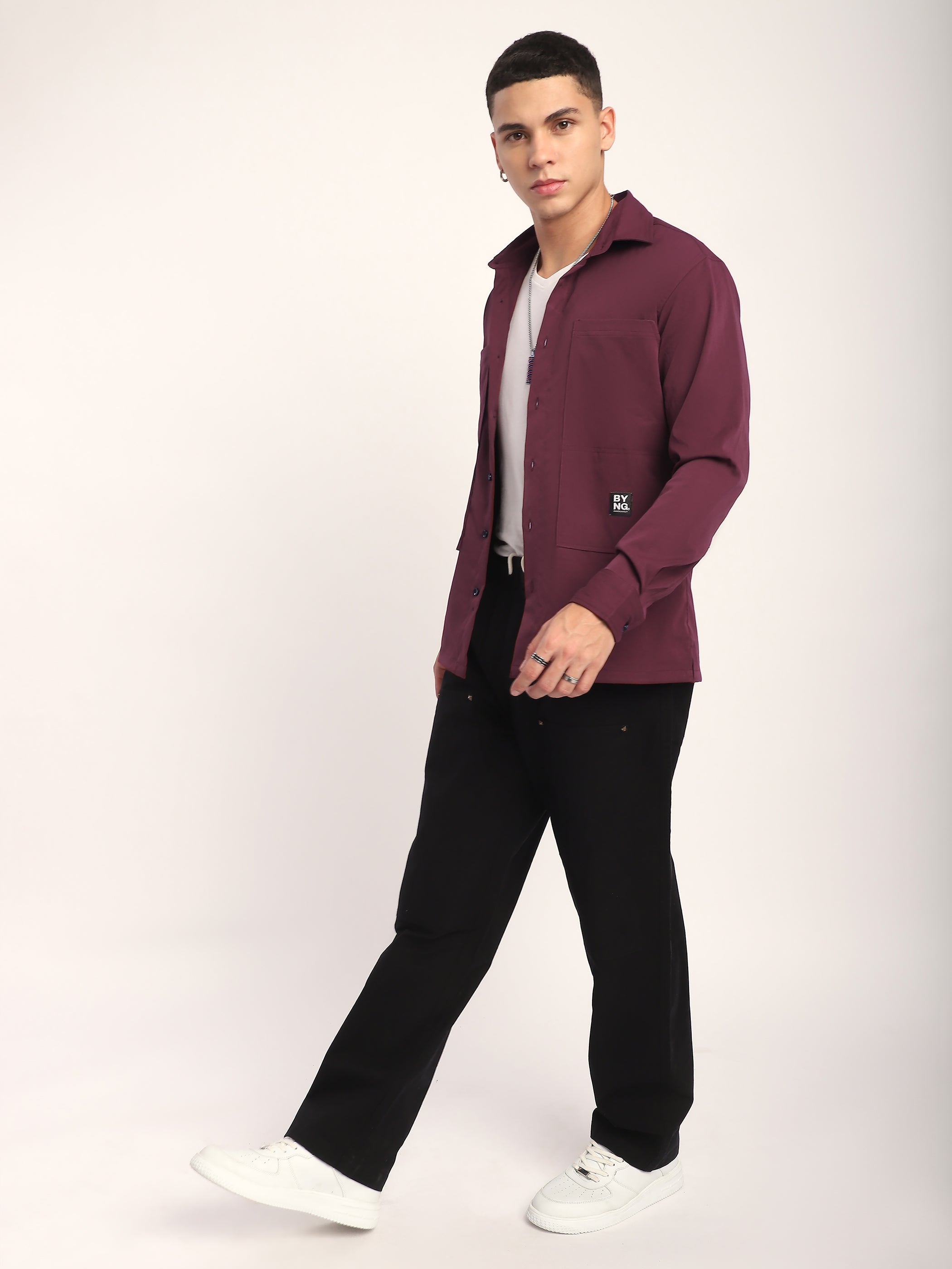 Angular Pocket Shirt - French Wine