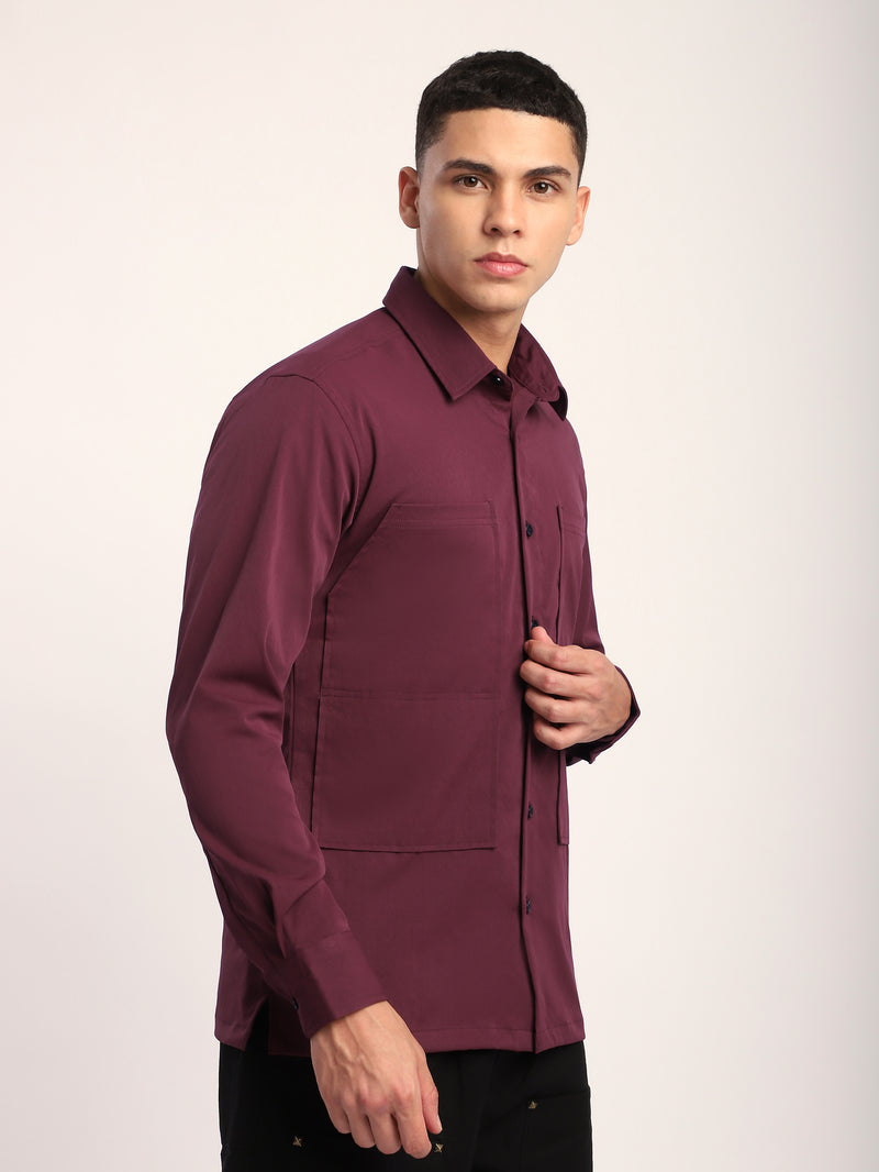 Angular Pocket Shirt - French Wine