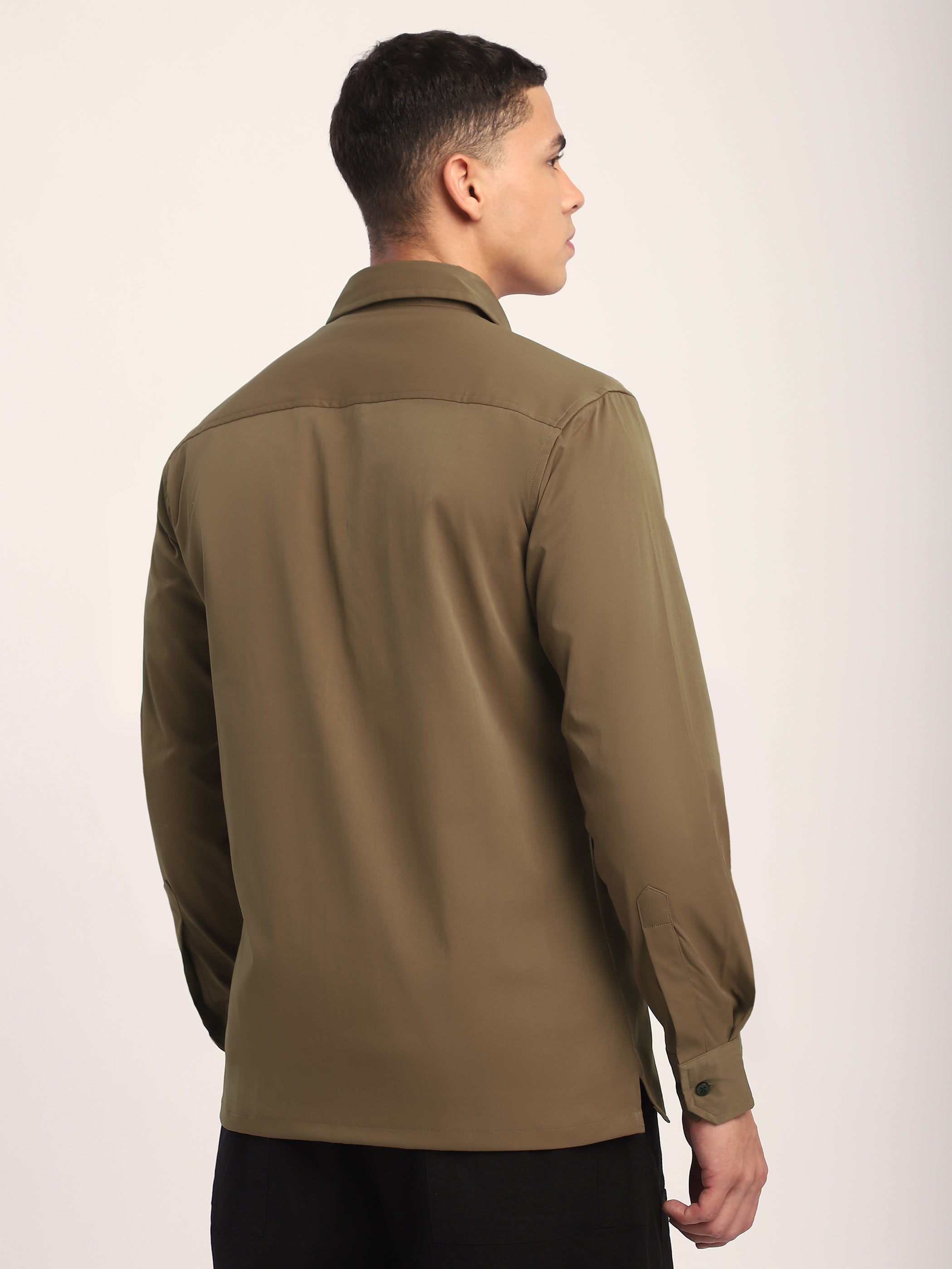 Angular Pocket Shirt - Wood Brown