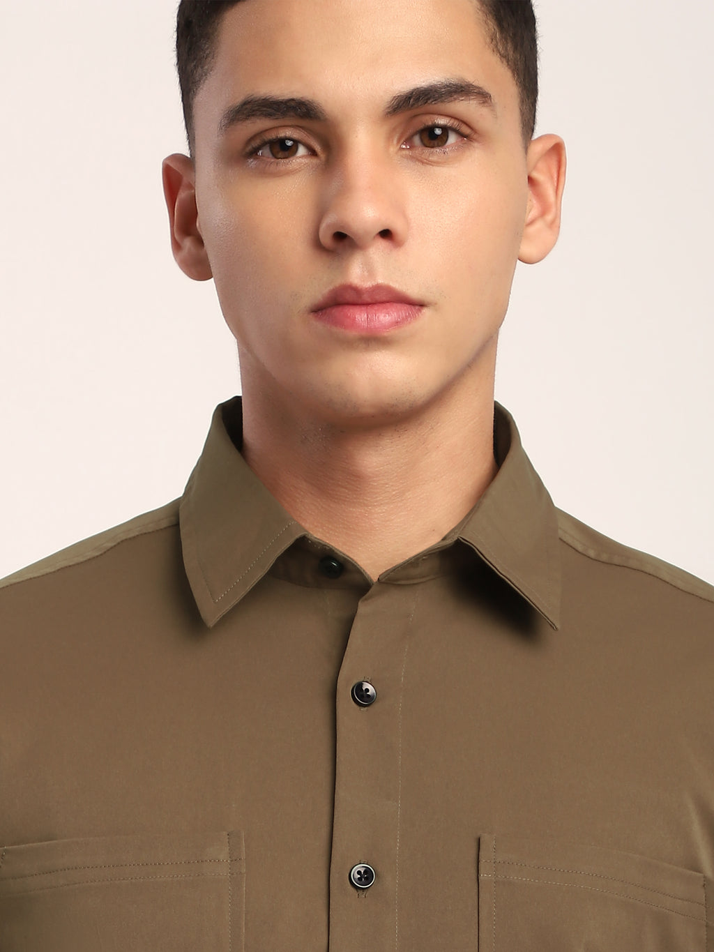 Angular Pocket Shirt - Wood Brown