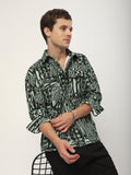 Abstract Print Shacket - Grey and Black