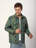 Abstract Print Shacket - Green