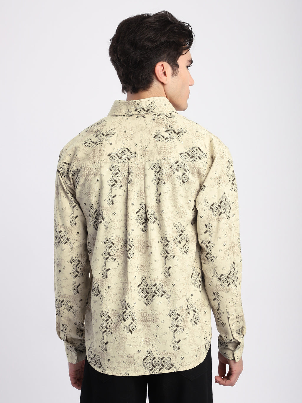 Abstract Printed Shacket - Brown