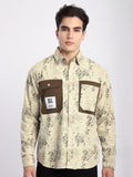 Abstract Printed Shacket - Brown