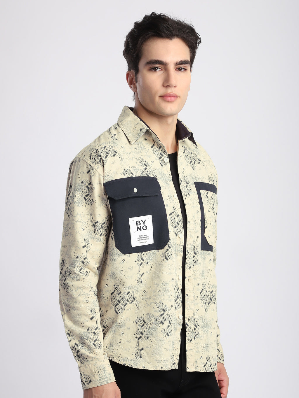 Abstract Printed Shacket - Blue