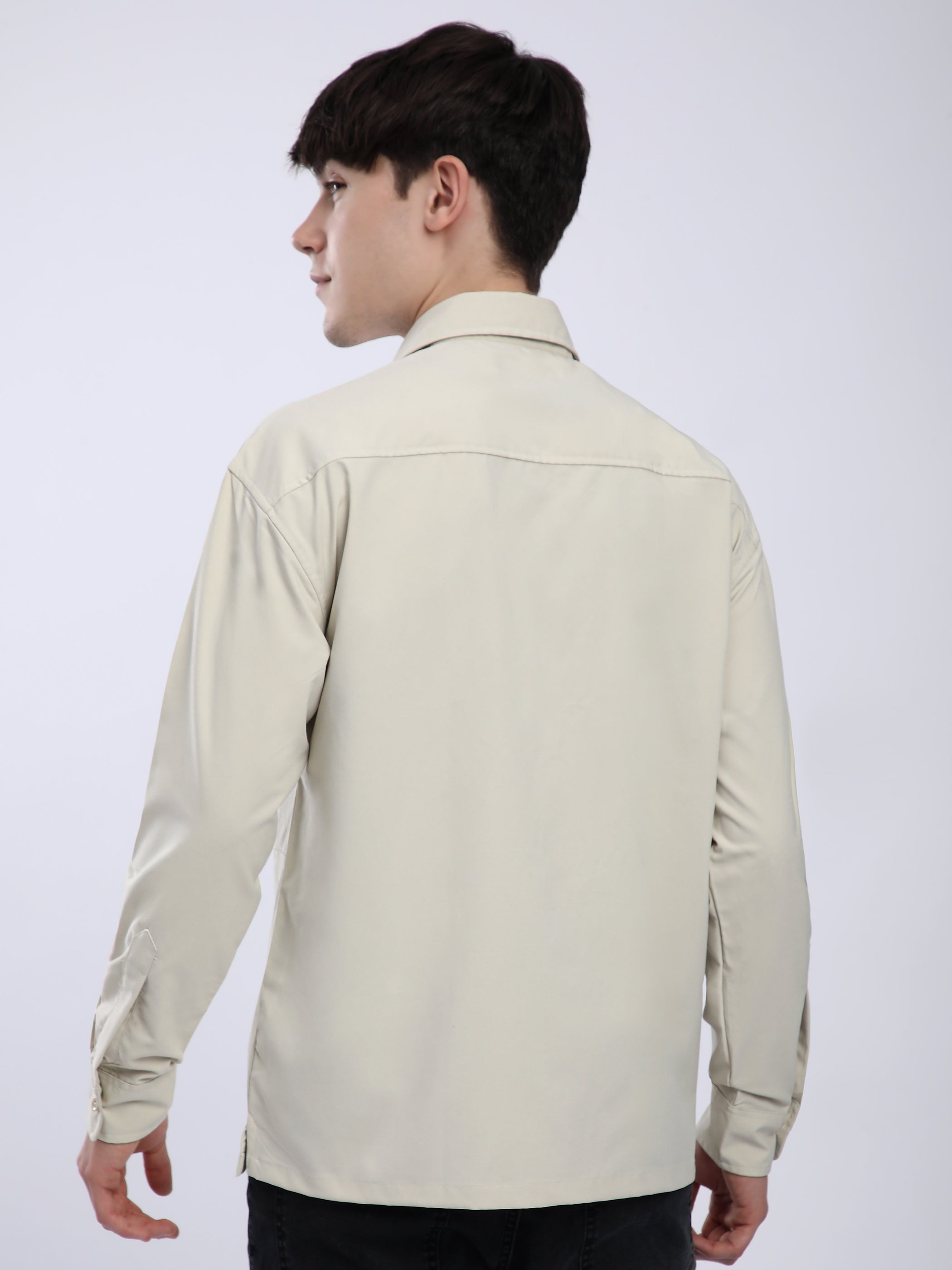 Baggy Pocketed Shirt - Cream