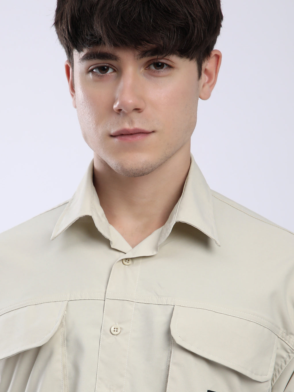 Baggy Pocketed Shirt - Cream