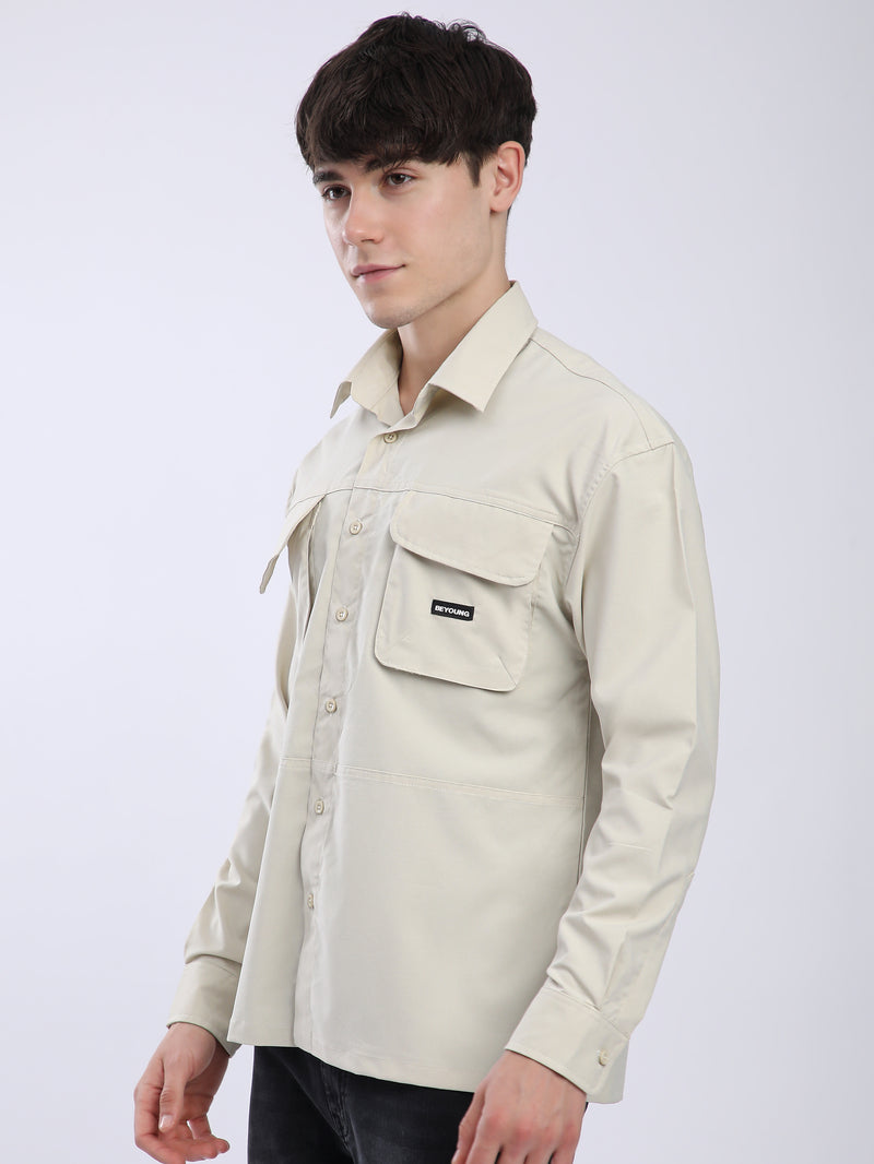 Baggy Pocketed Shirt - Cream