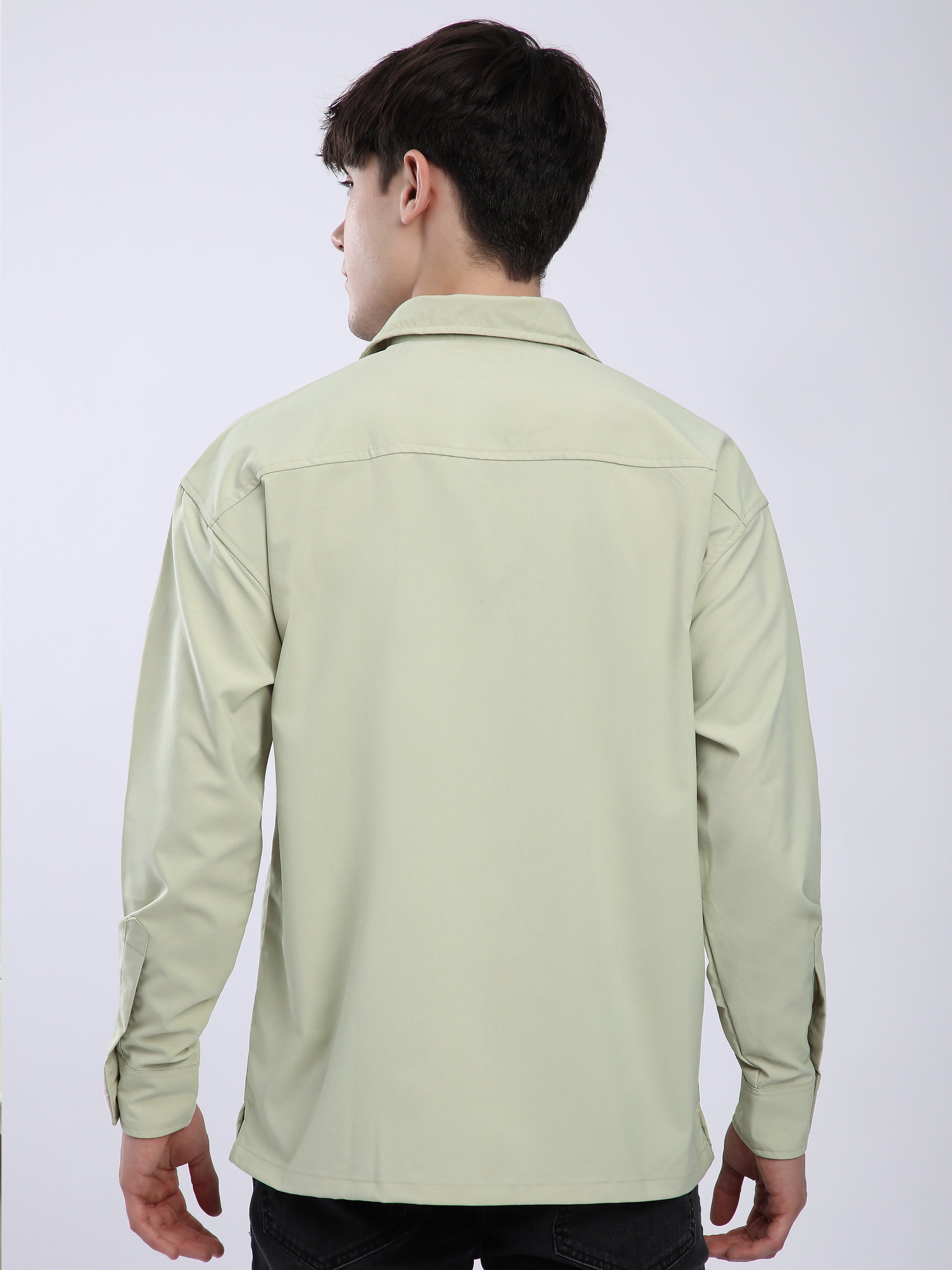 Baggy Pocketed Shirt - Pale Green