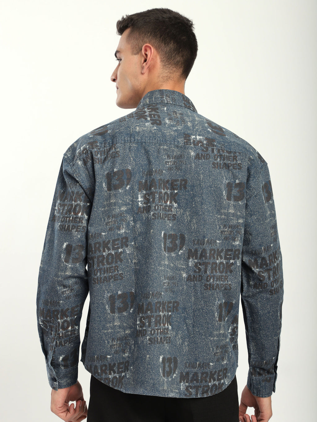 Abstract Printed Shacket - Brown And Blue