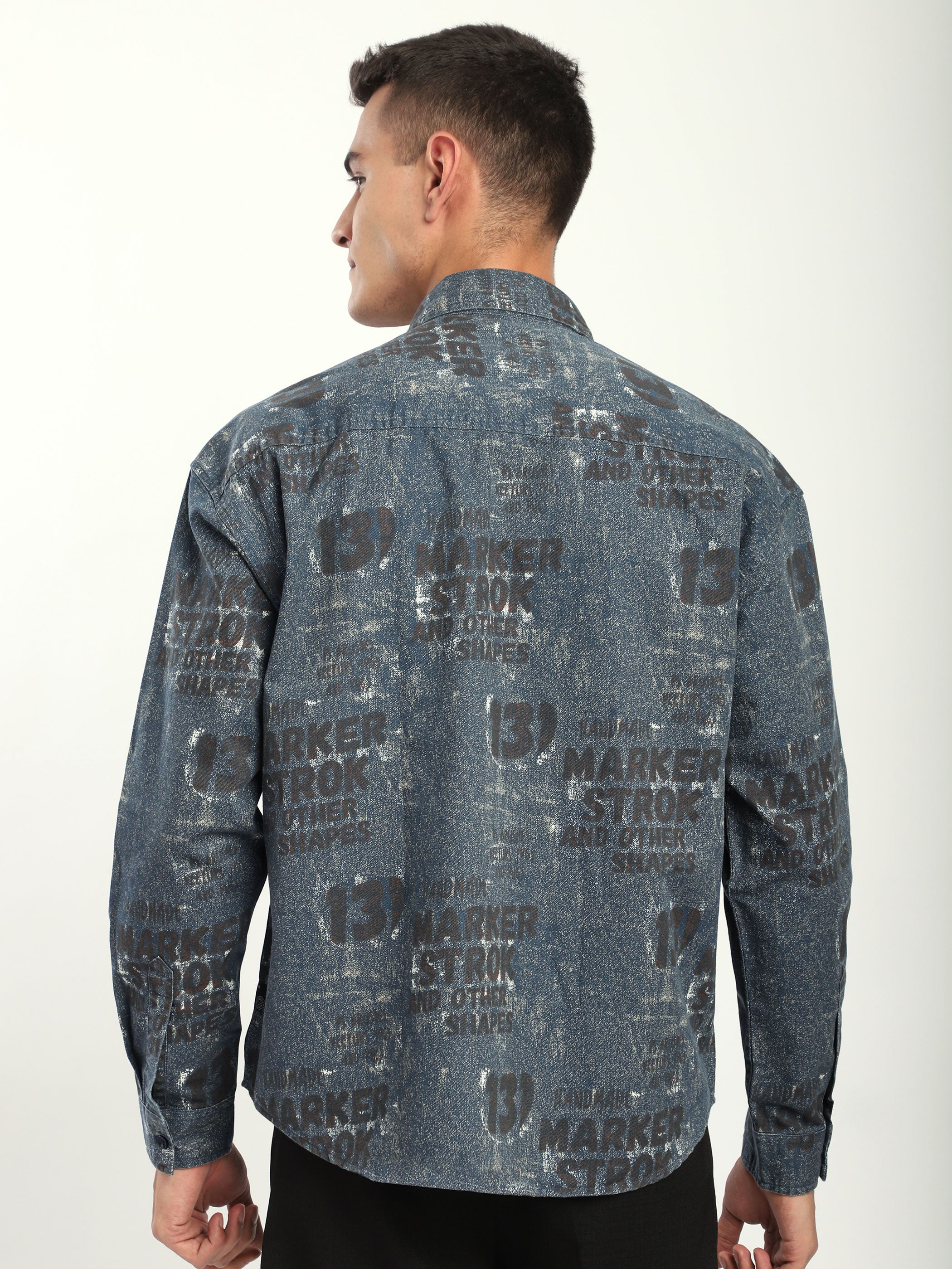 Abstract Printed Shacket - Brown And Blue