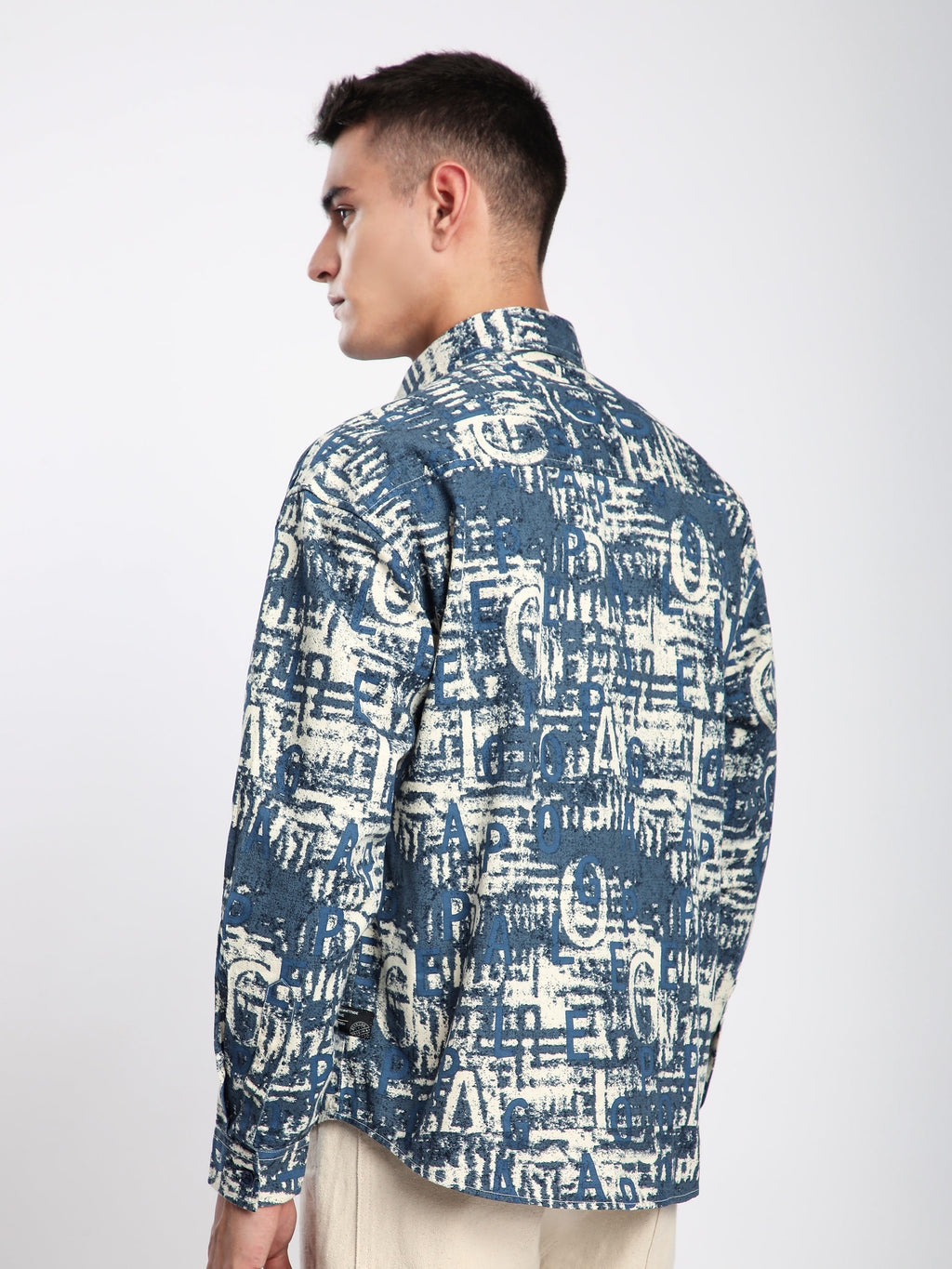 Crush Print Shacket - Savoy Blue