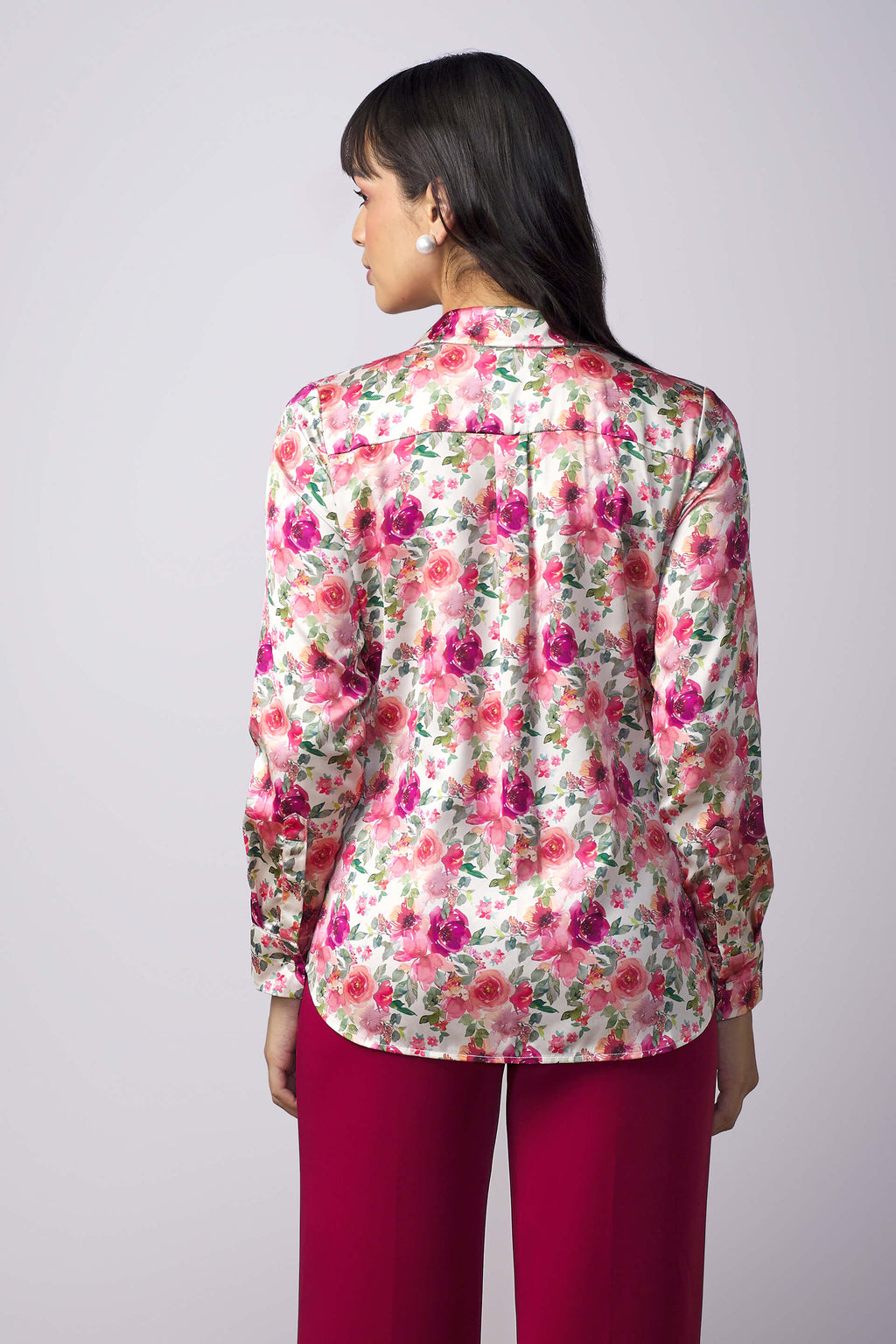 Clarissa Floral Concealed Placket Shirt - Multicolor
