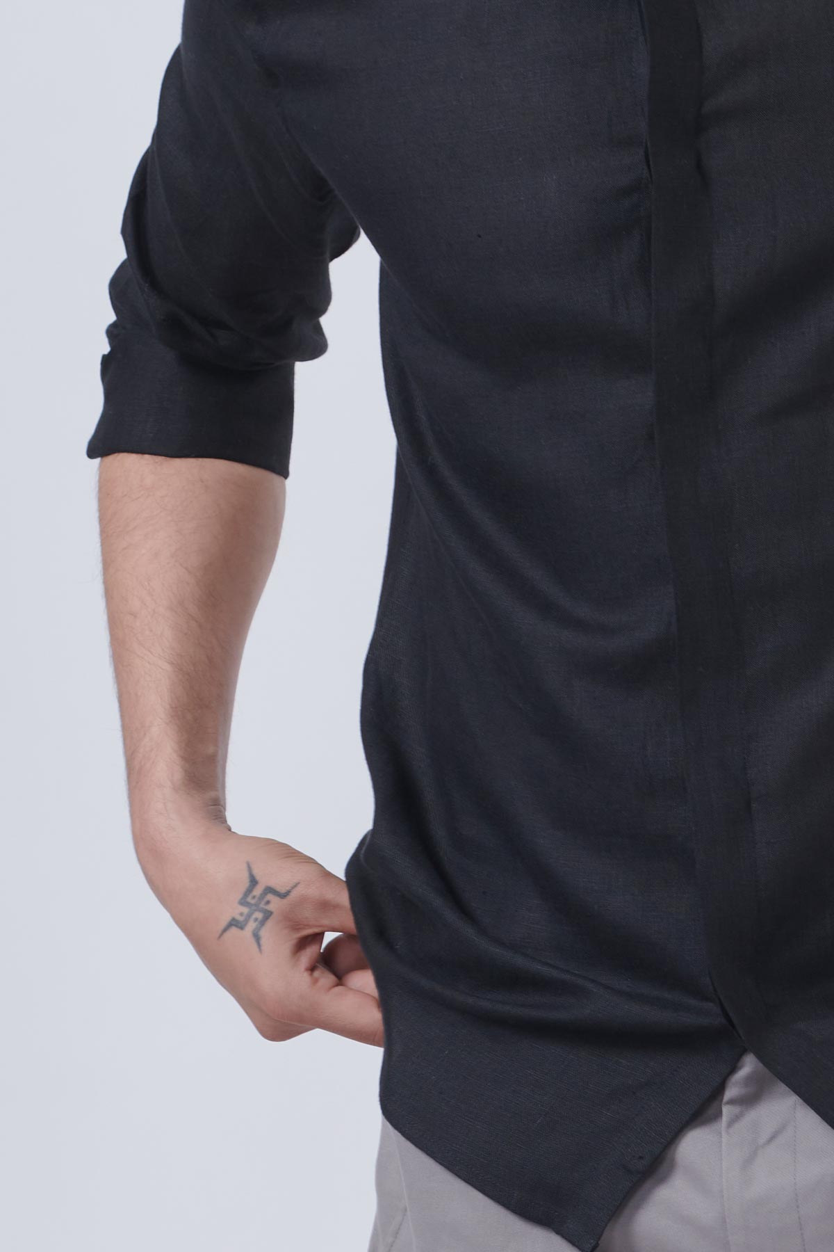 Black Night 100% Pure Linen Shirt - Regular fit