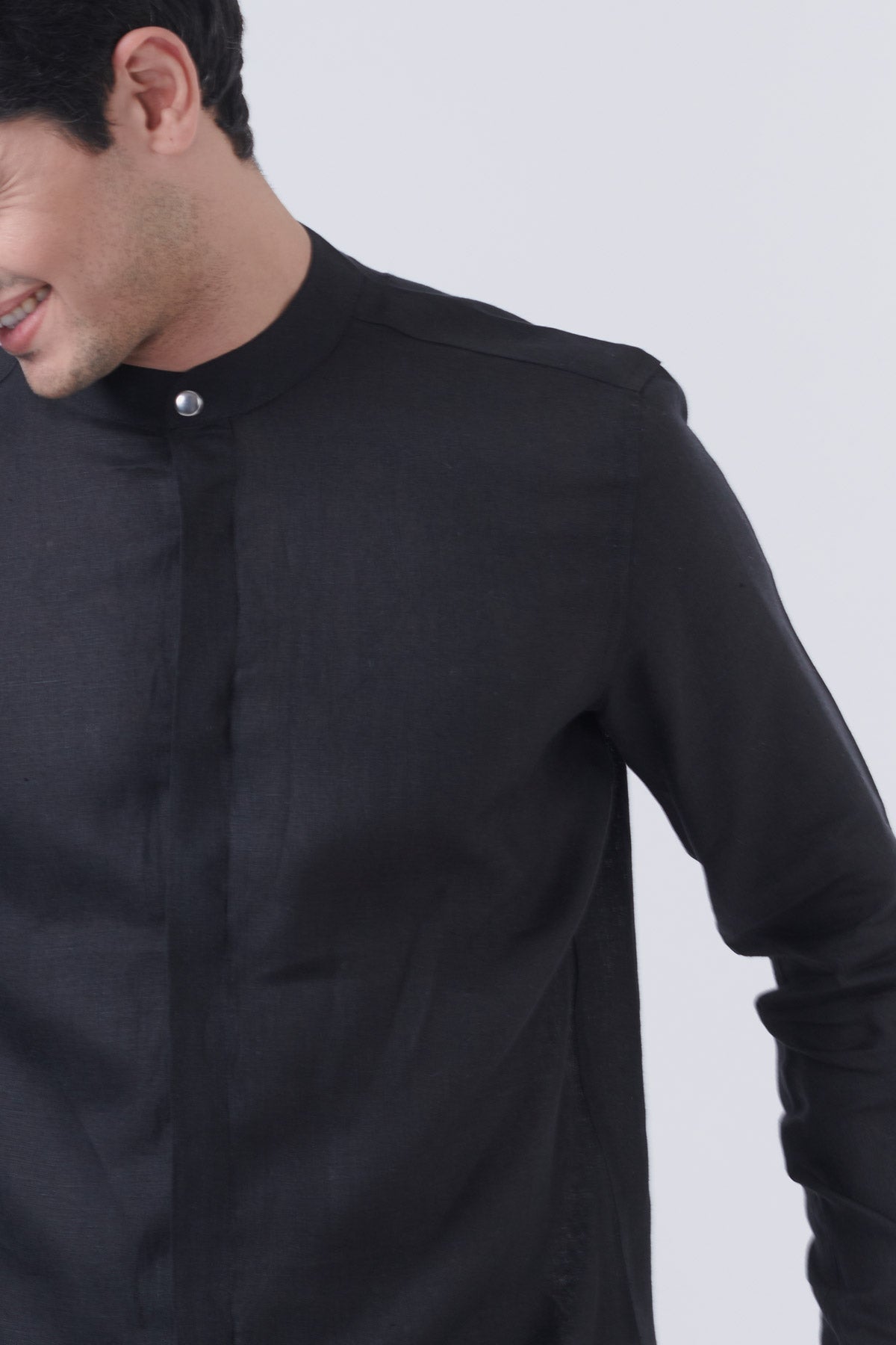 Black Night 100% Pure Linen Shirt - Regular fit