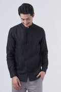 Black Night 100% Pure Linen Shirt - Regular fit